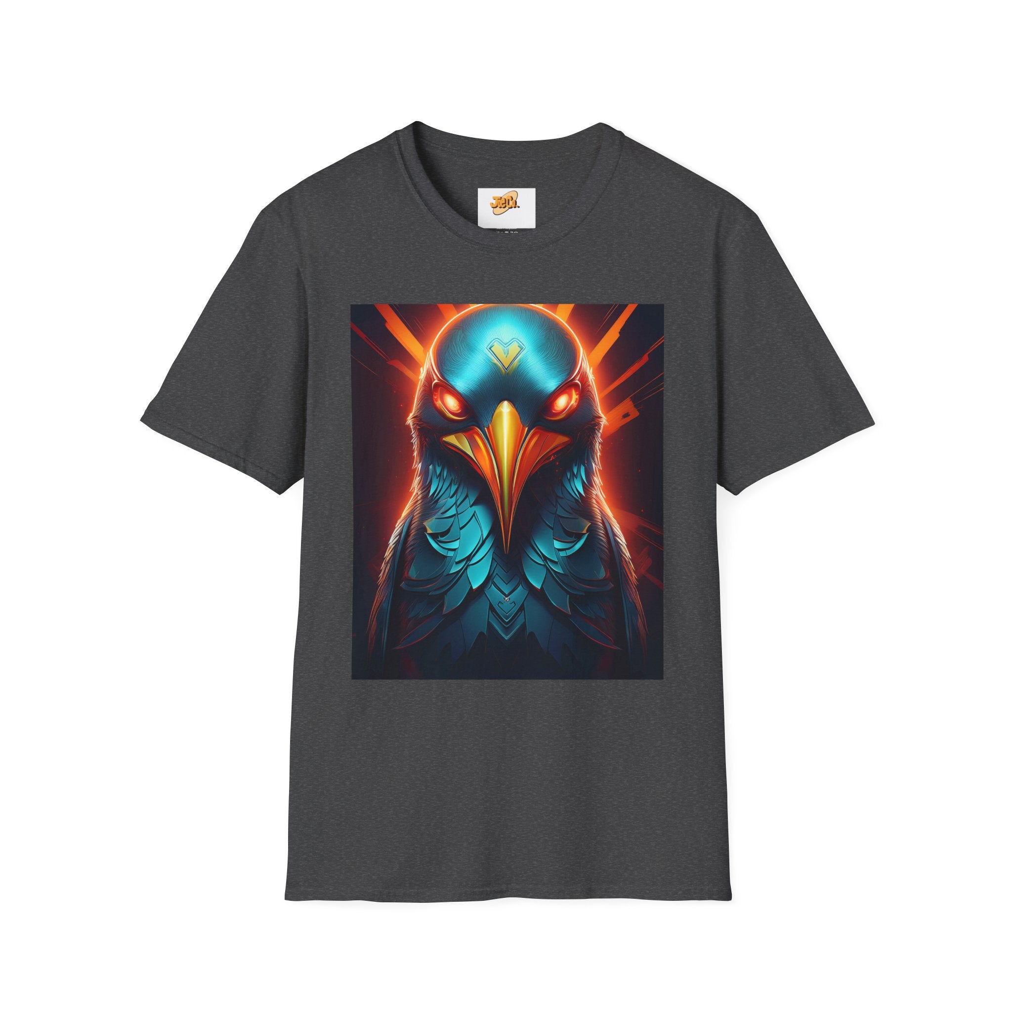 Mystic Raven Graphic T-Shirt — Neon Bird Art Tee