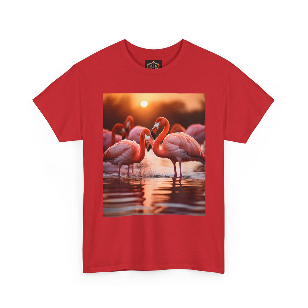 Flamingo Sunset T-Shirt — Tropical Flamingo Graphic Tee