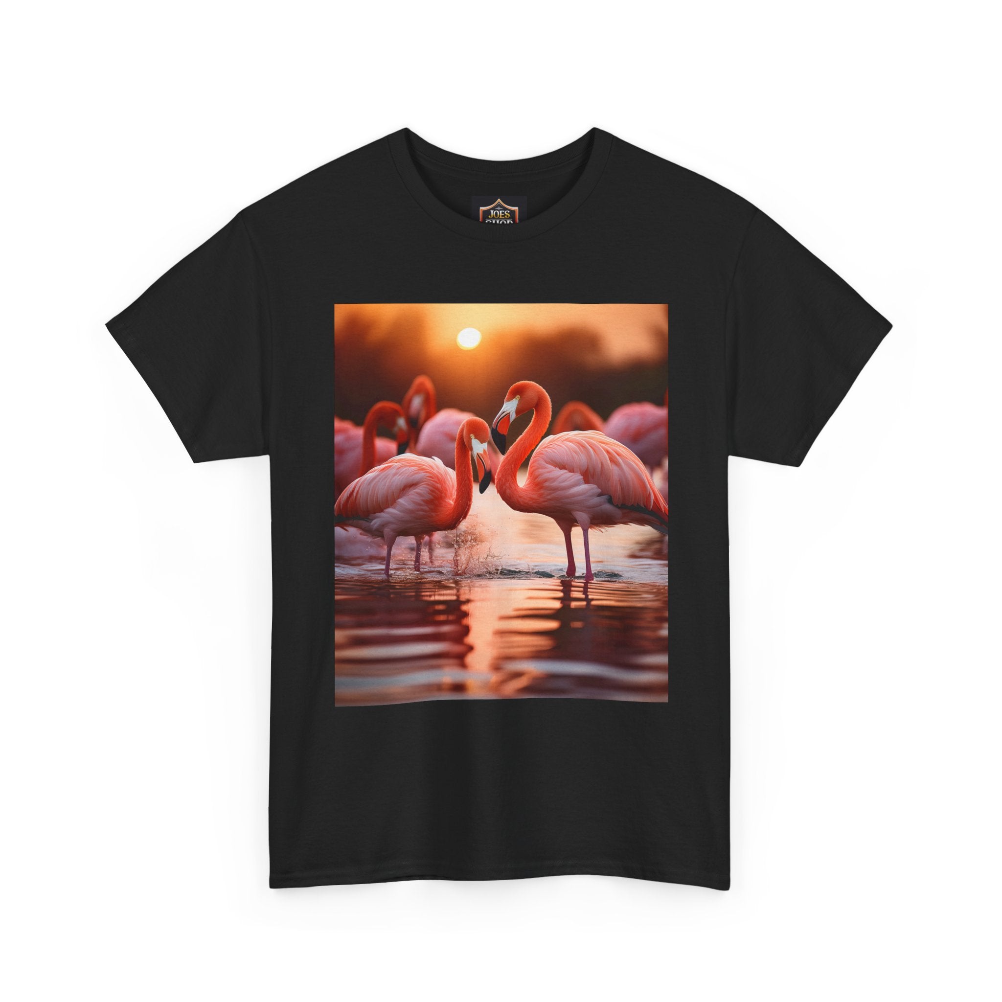 Flamingo Sunset T-Shirt — Tropical Flamingo Graphic Tee