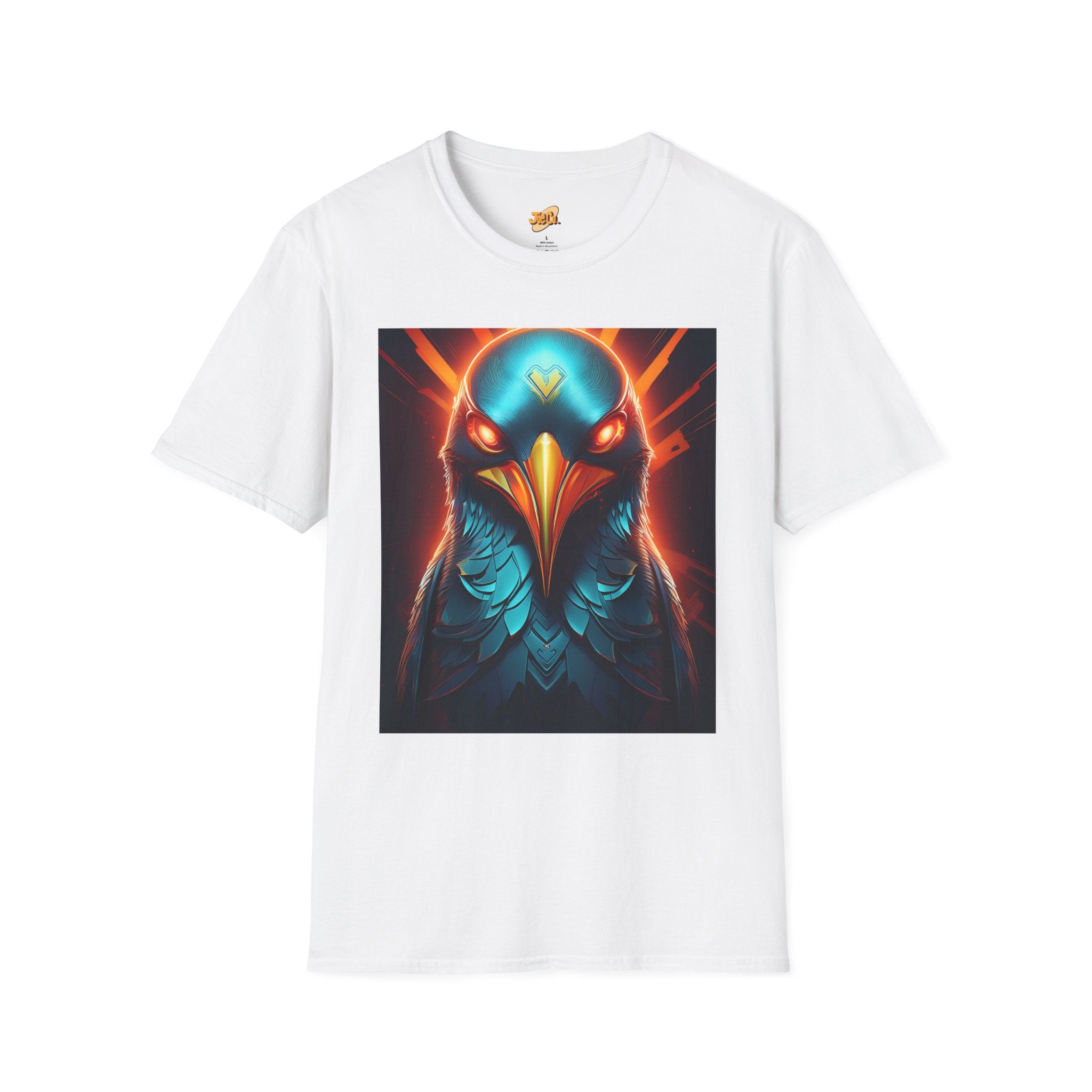 Mystic Raven Graphic T-Shirt — Neon Bird Art Tee