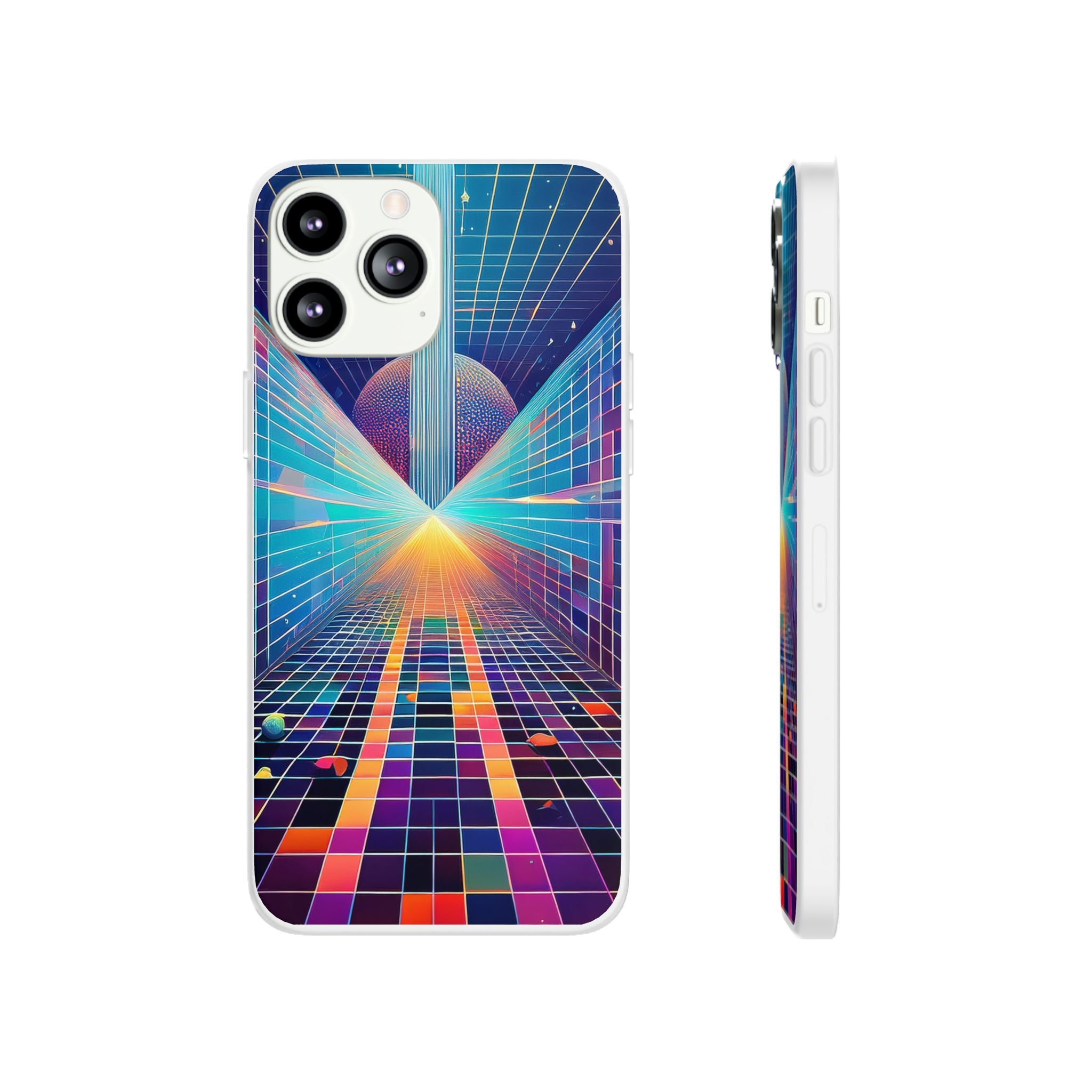 Retro Wave Phone Case — Neon Grid Sci‑Fi iPhone Cover