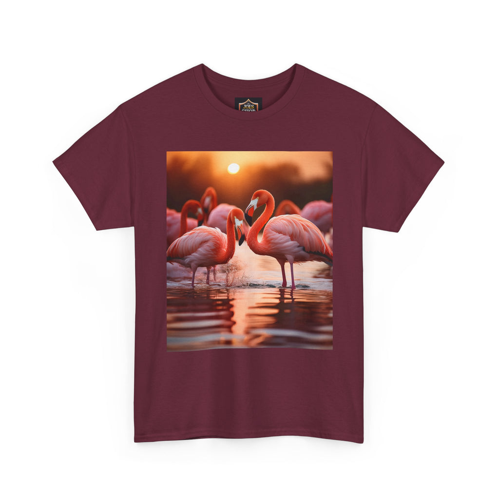 Flamingo Sunset T-Shirt — Tropical Flamingo Graphic Tee