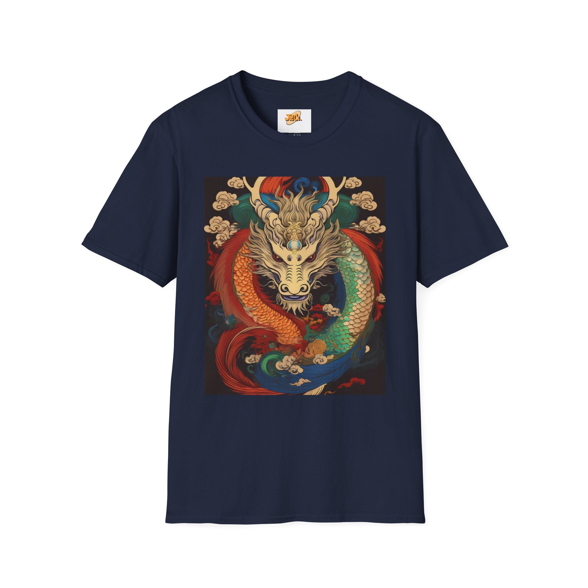 Dragon Koi Fusion T-Shirt — Vibrant Asian Mythical Dragon & Koi Art Tee