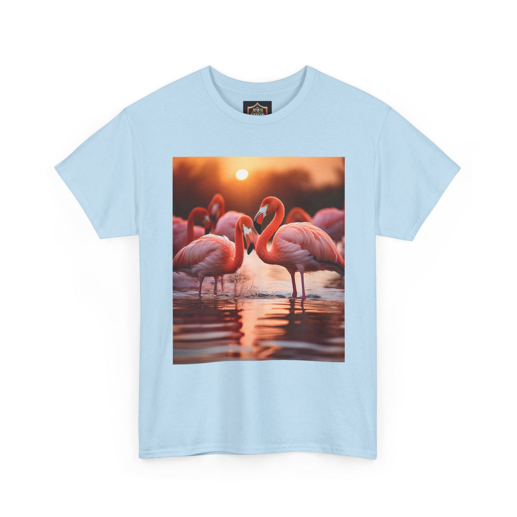 Flamingo Sunset T-Shirt — Tropical Flamingo Graphic Tee