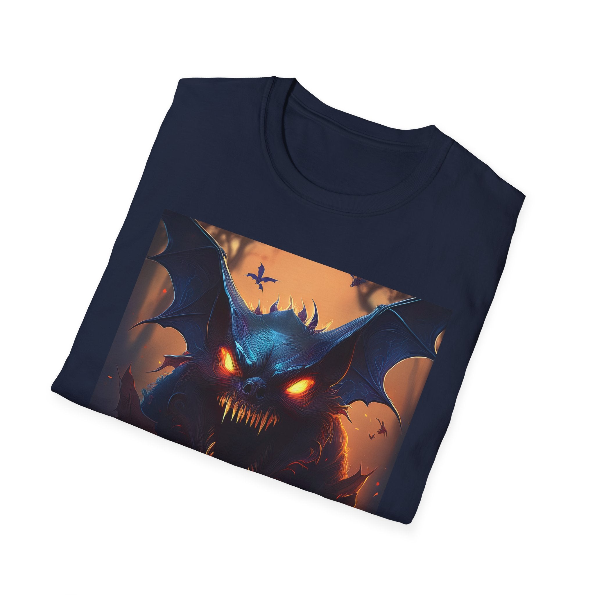 Halloween Demon Bat T-Shirt — Spooky Glowing Monster Tee