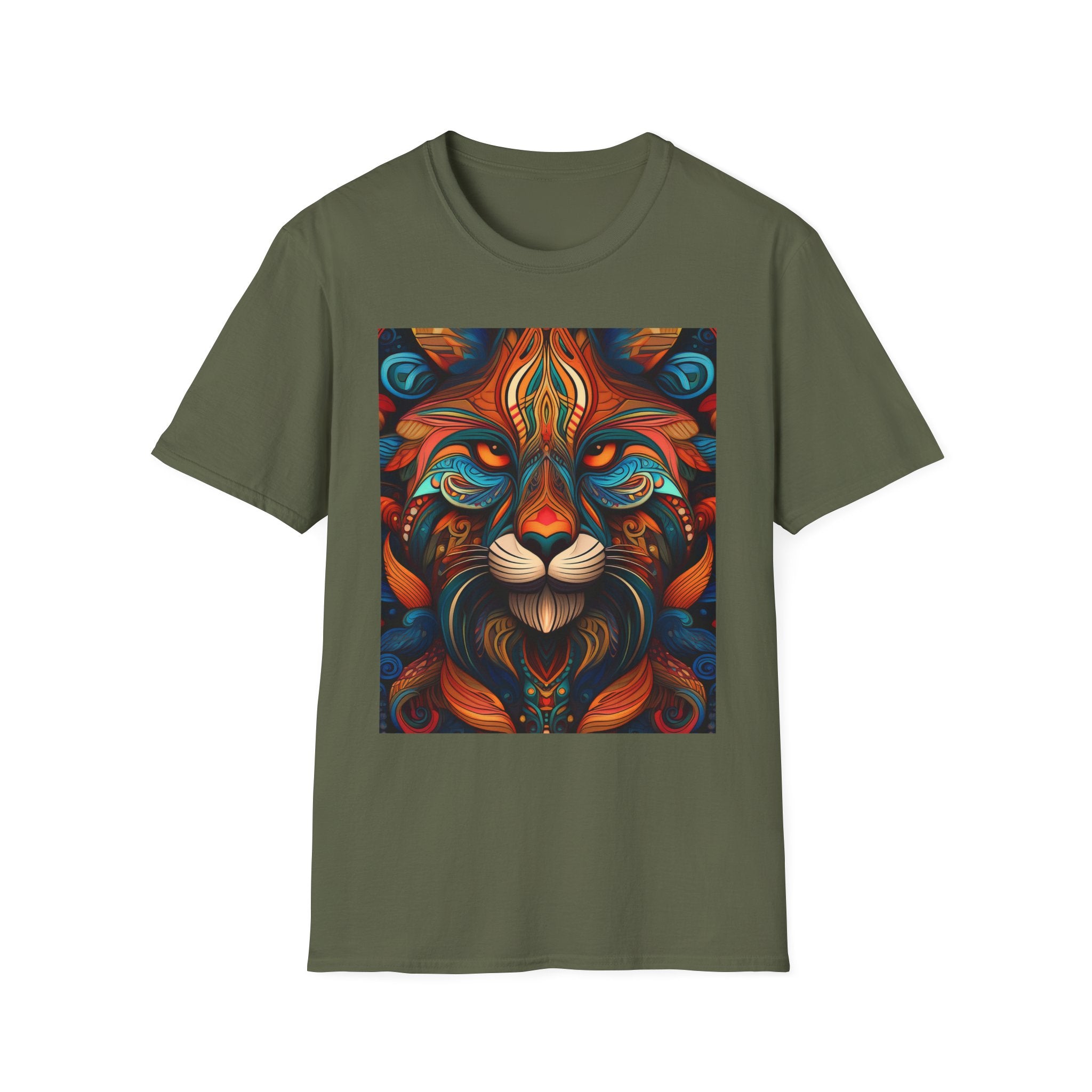 Lion Mandala T-Shirt — Colorful Psychedelic Lion Graphic Tee