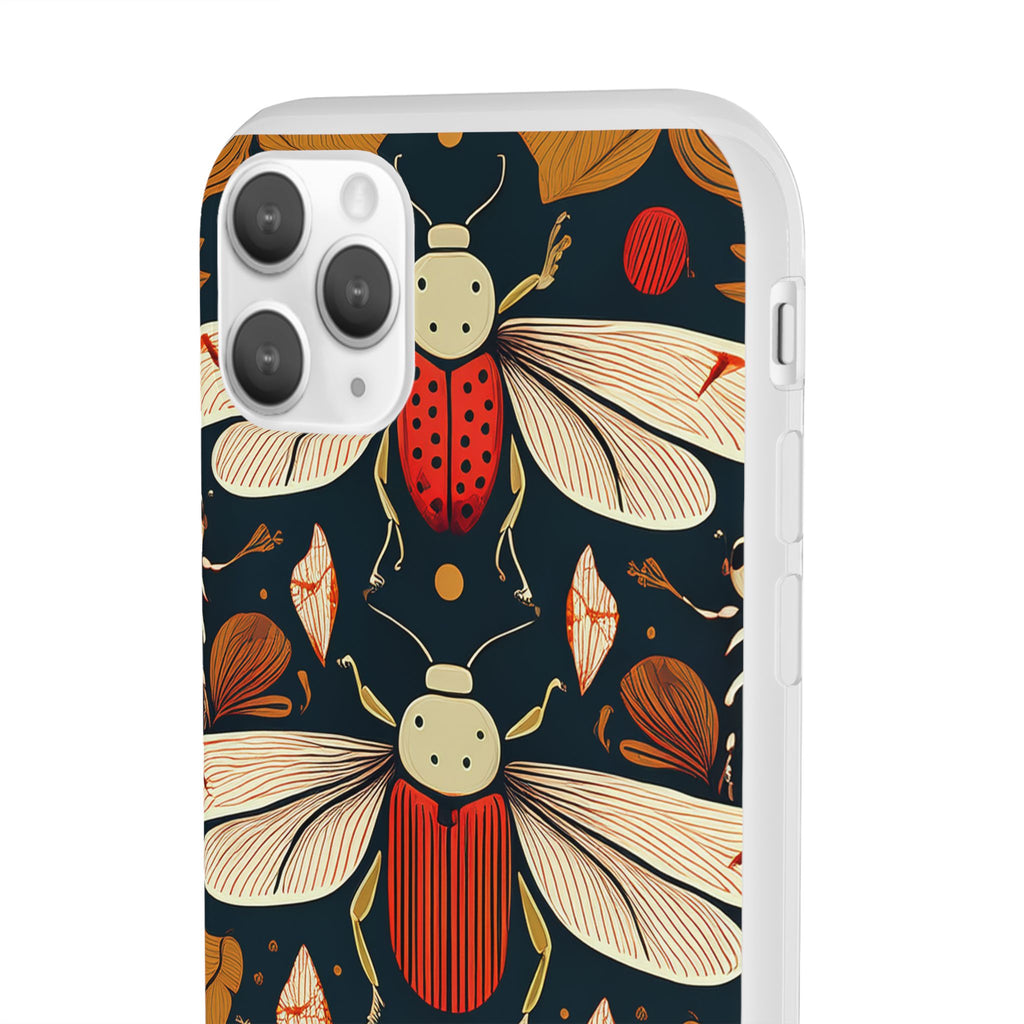 Bug Pattern Phone Case — Vintage Floral Firefly Design
