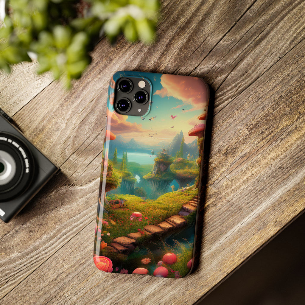 Fantasy Landscape Slim Phone Case — Enchanted Mushroom Path