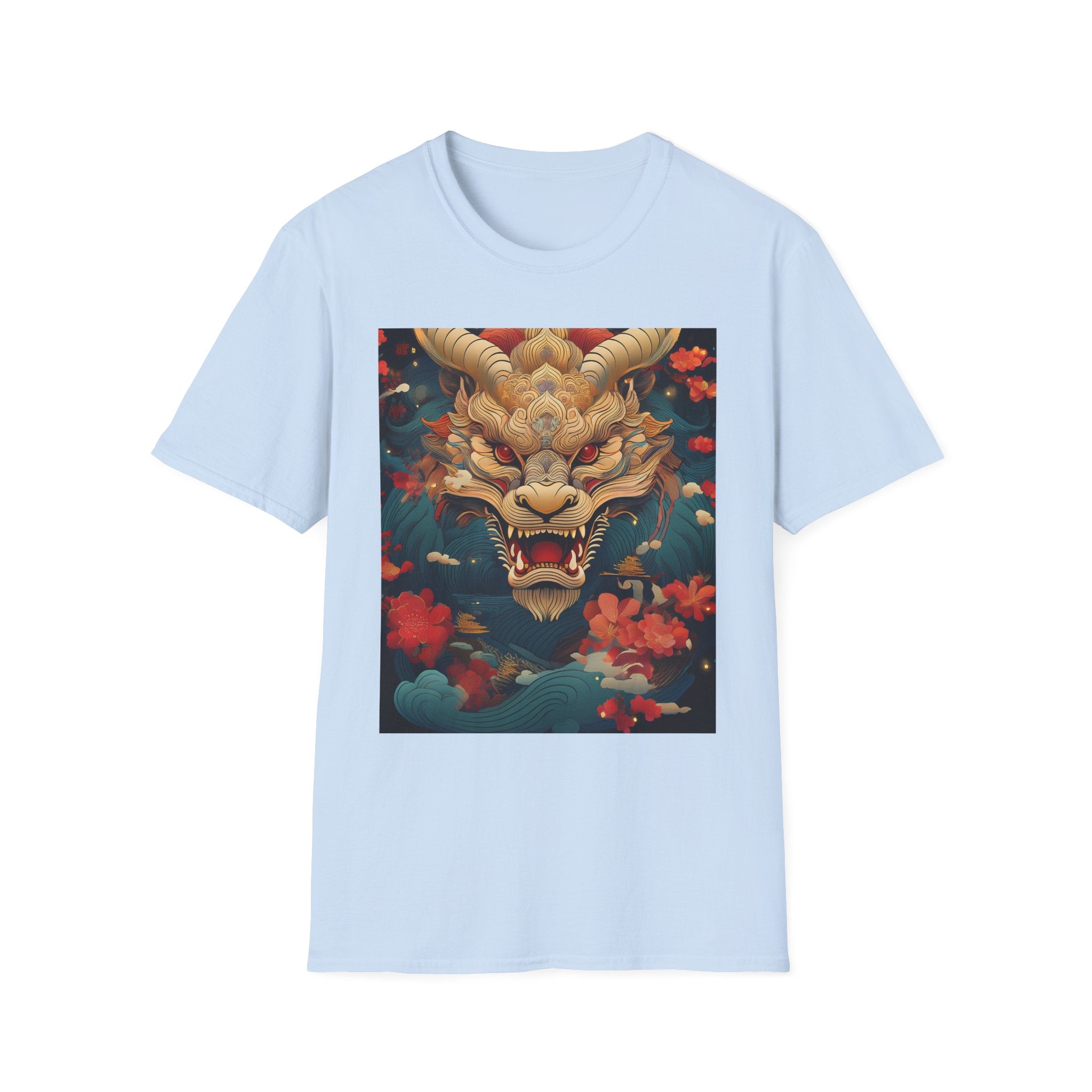 Dragon Mask T-Shirt — Asian Mythic Dragon Art Tee