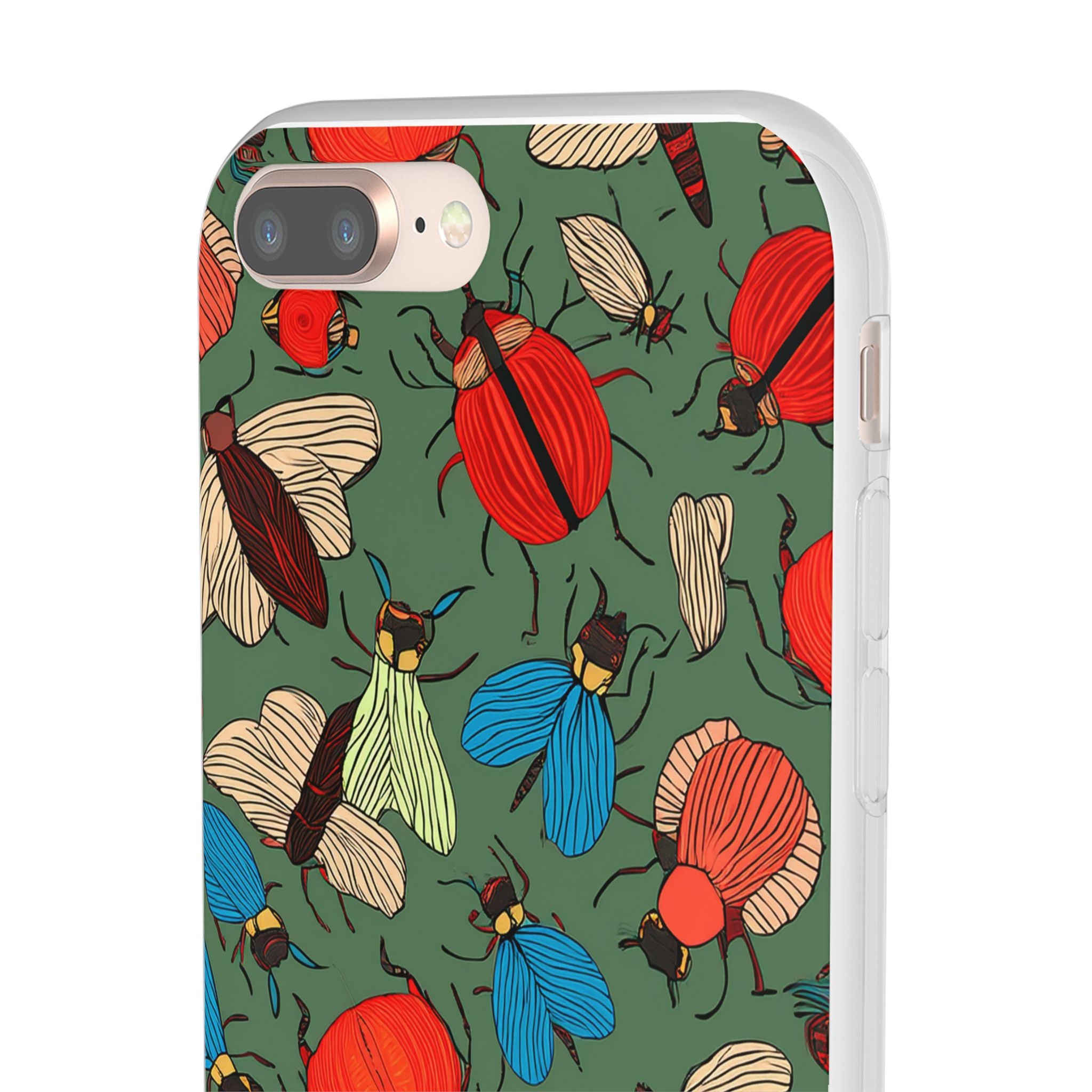 Bug Pattern Phone Case — Colorful Beetles & Flies Design