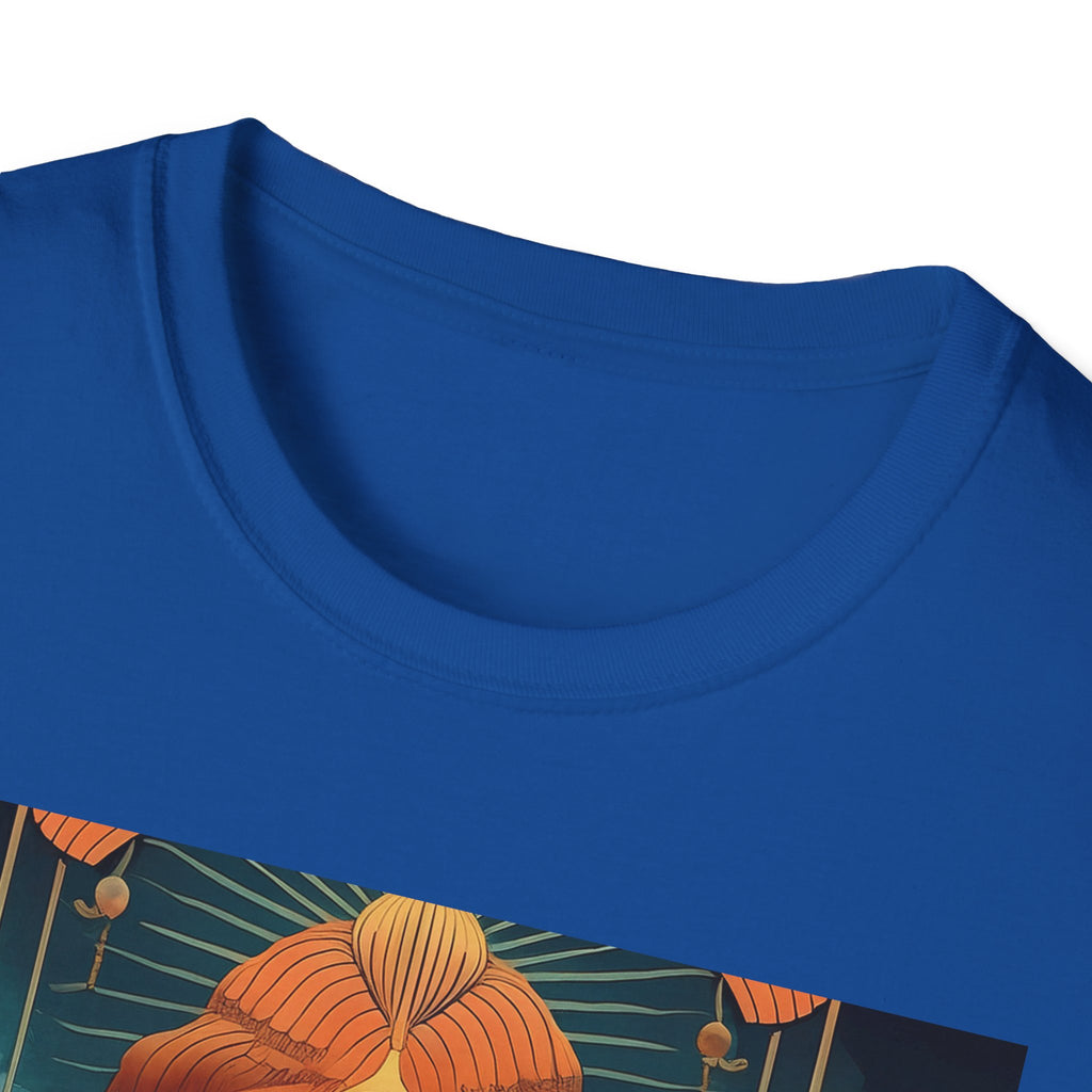 Meditative Goddess T-Shirt — Tranquil Floral Face Art Tee