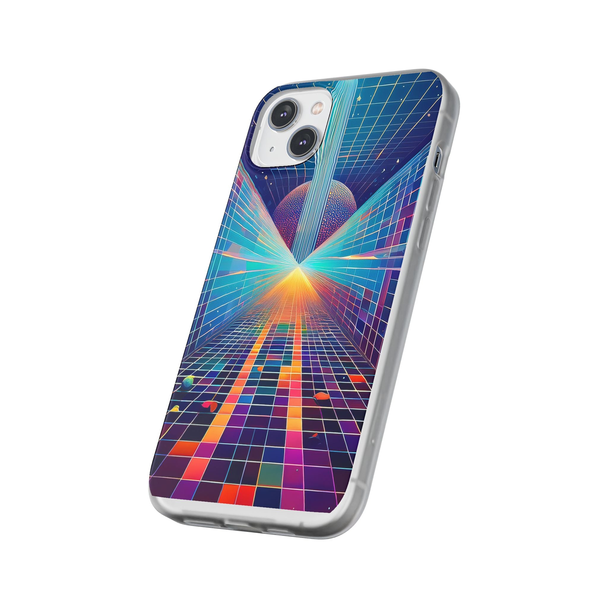 Retro Wave Phone Case — Neon Grid Sci‑Fi iPhone Cover