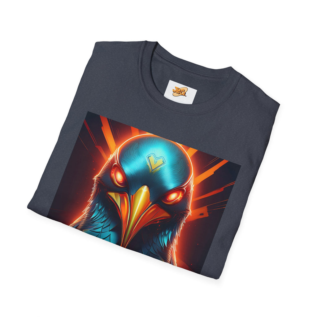 Mystic Raven Graphic T-Shirt — Neon Bird Art Tee
