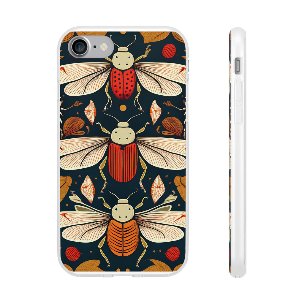 Bug Pattern Phone Case — Vintage Floral Firefly Design