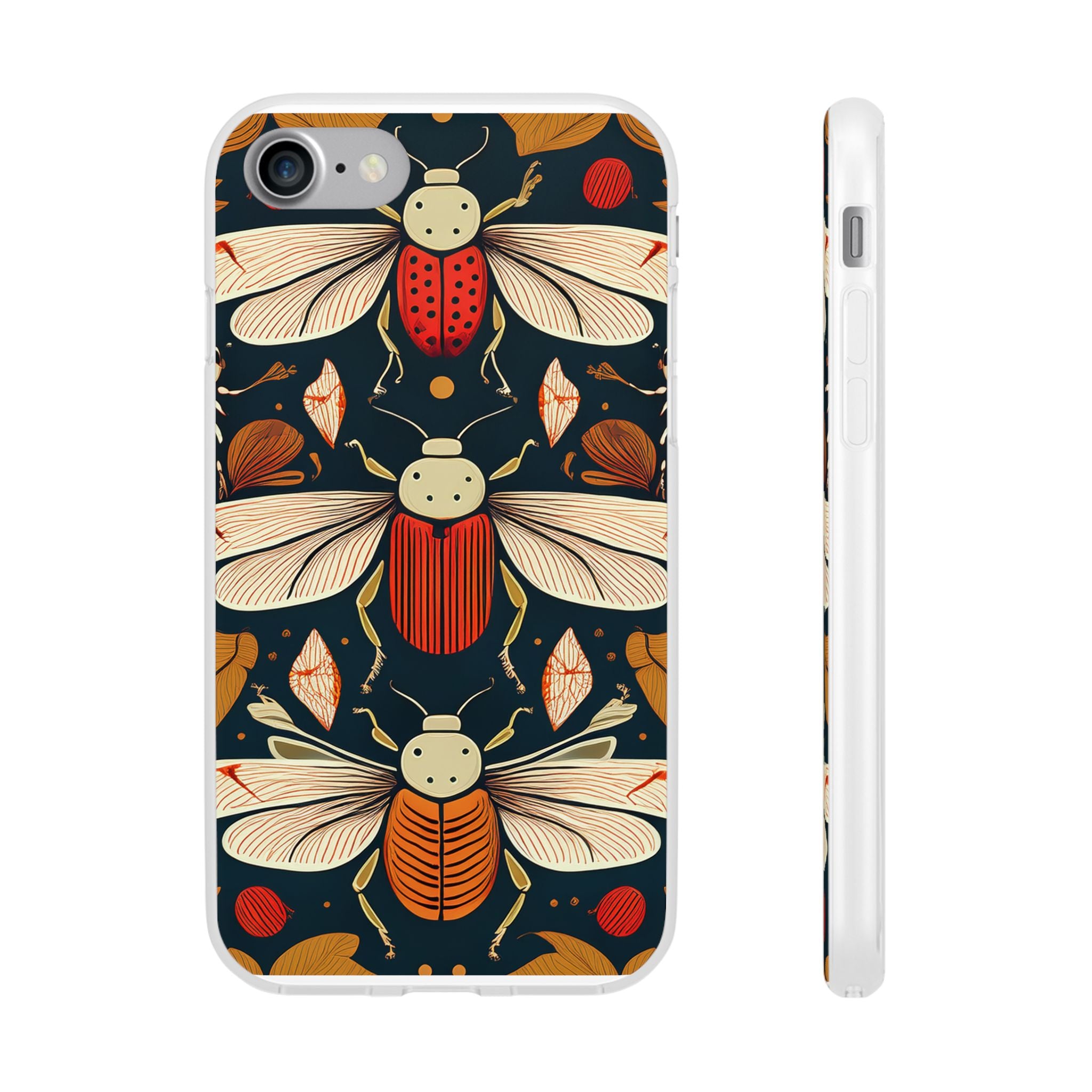 Bug Pattern Phone Case — Vintage Floral Firefly Design