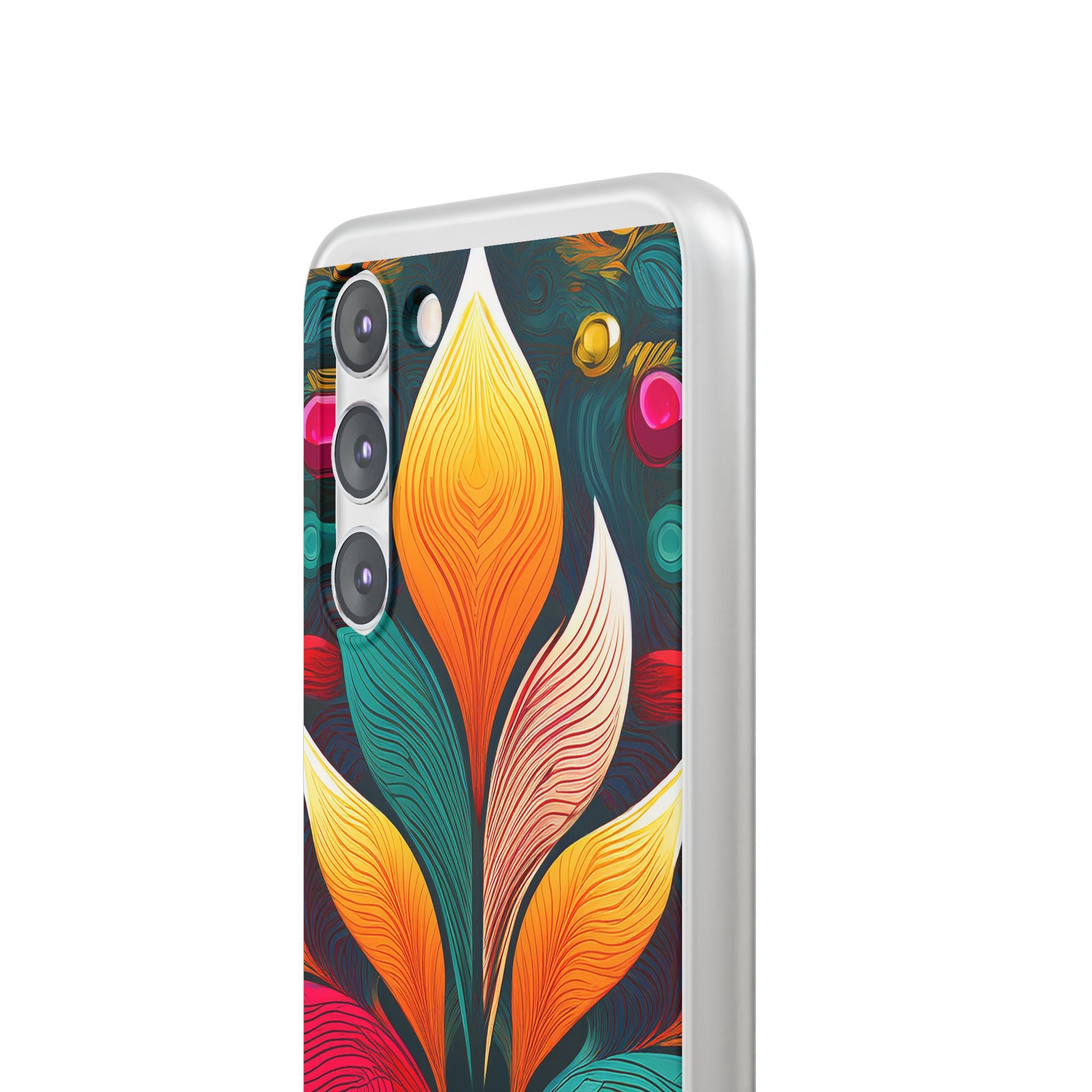 Floral Swirl Phone Case — Vibrant Boho Leaf Art Protective Cover