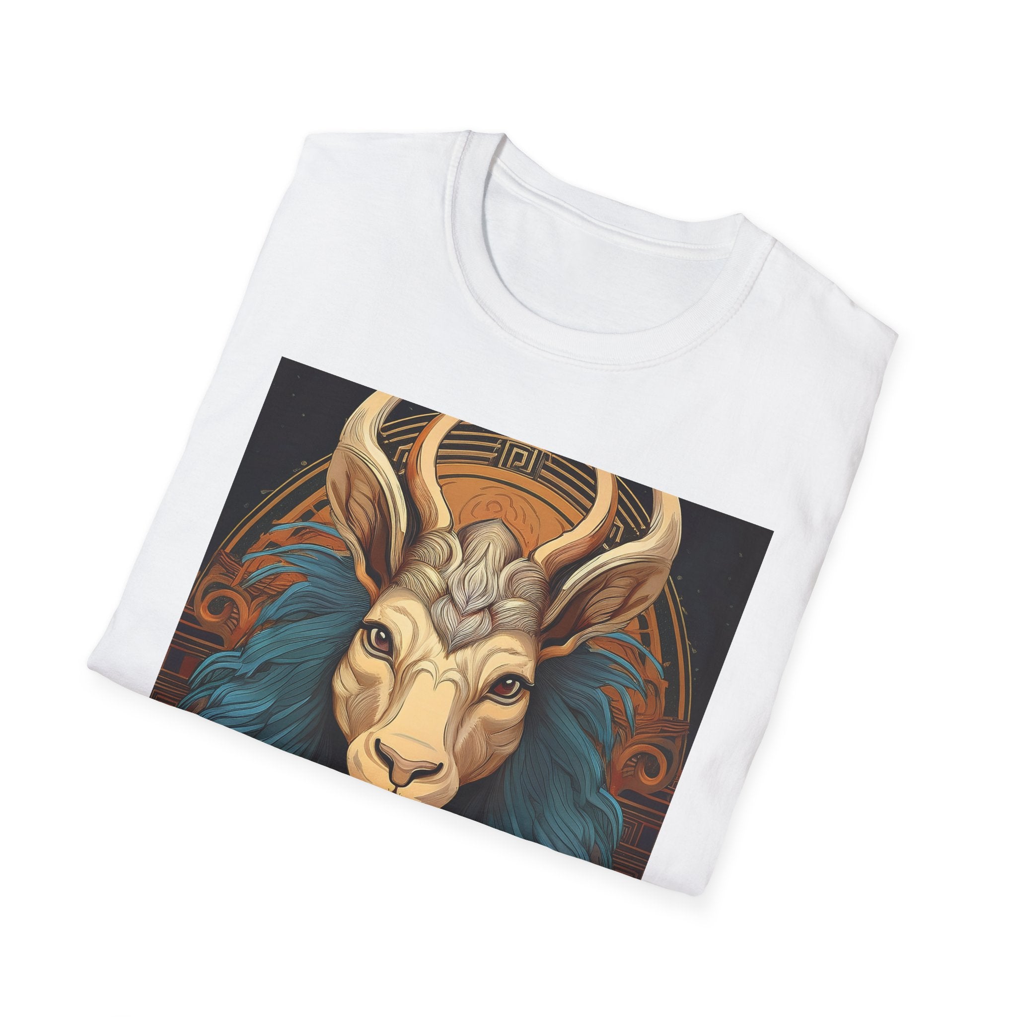 Mythic Ram Graphic T-Shirt — Ornate Zodiac/Leo-Inspired Art
