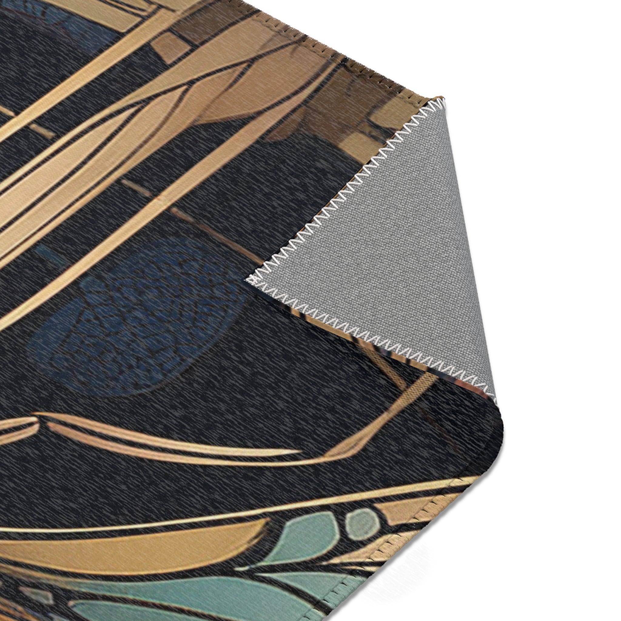 Art Nouveau Dragonfly Area Rug — Vintage Botanical Accent Rug