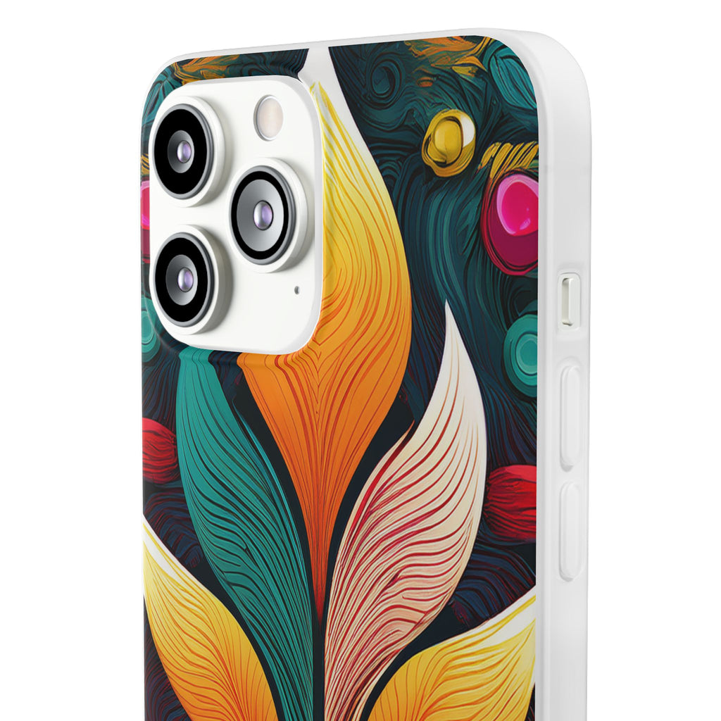 Floral Swirl Phone Case — Vibrant Boho Leaf Art Protective Cover