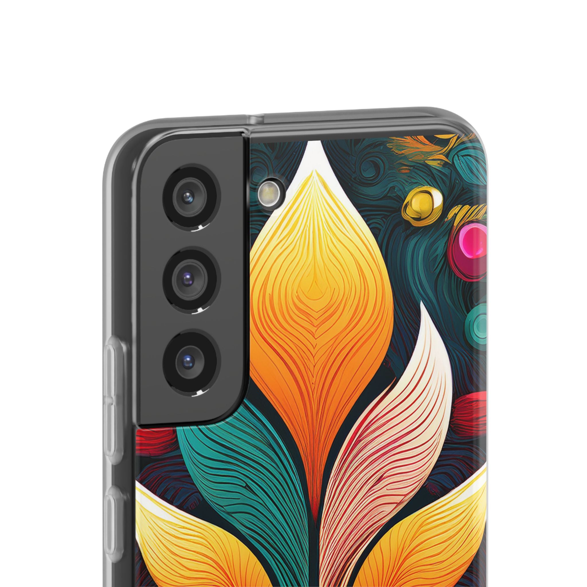 Floral Swirl Phone Case — Vibrant Boho Leaf Art Protective Cover