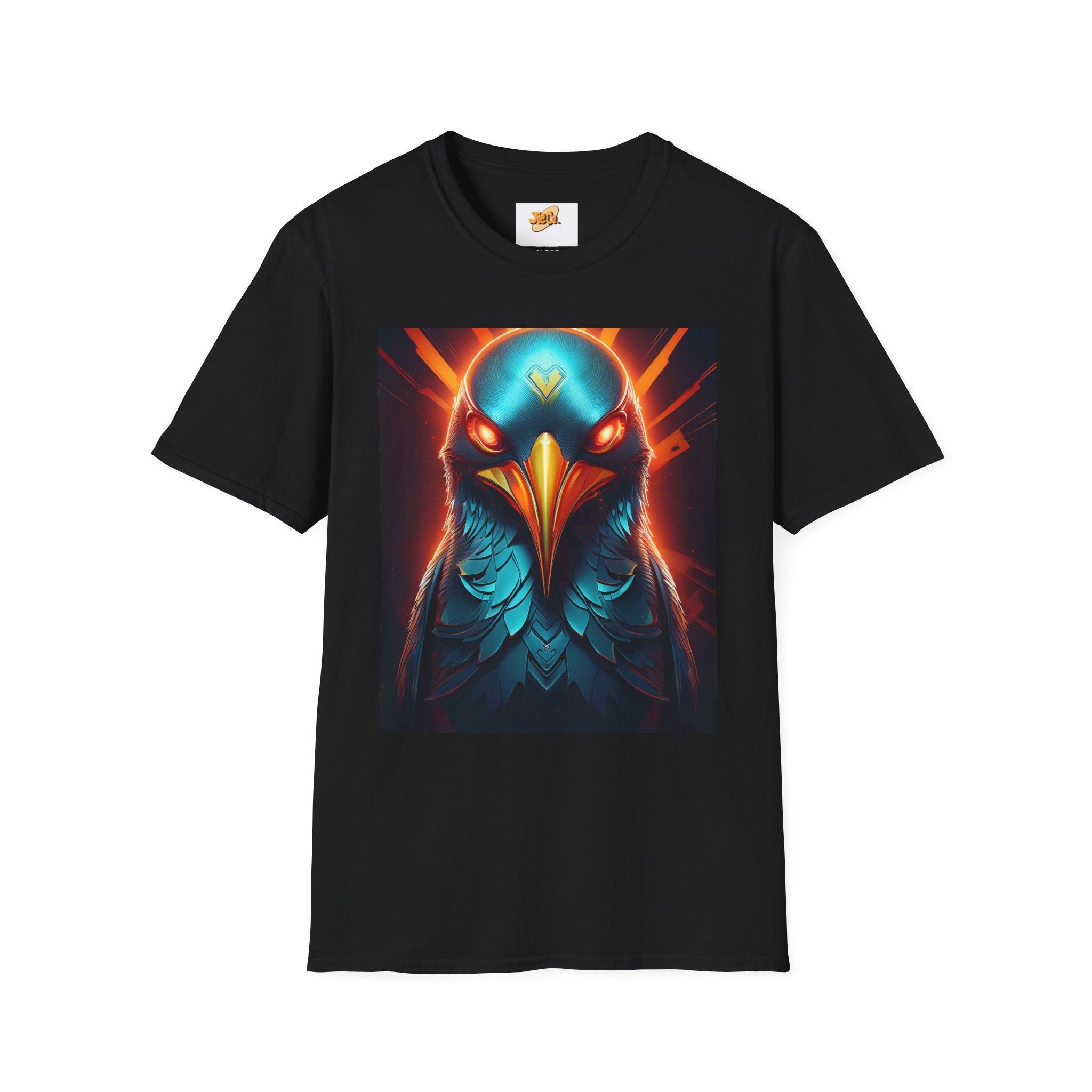 Mystic Raven Graphic T-Shirt — Neon Bird Art Tee