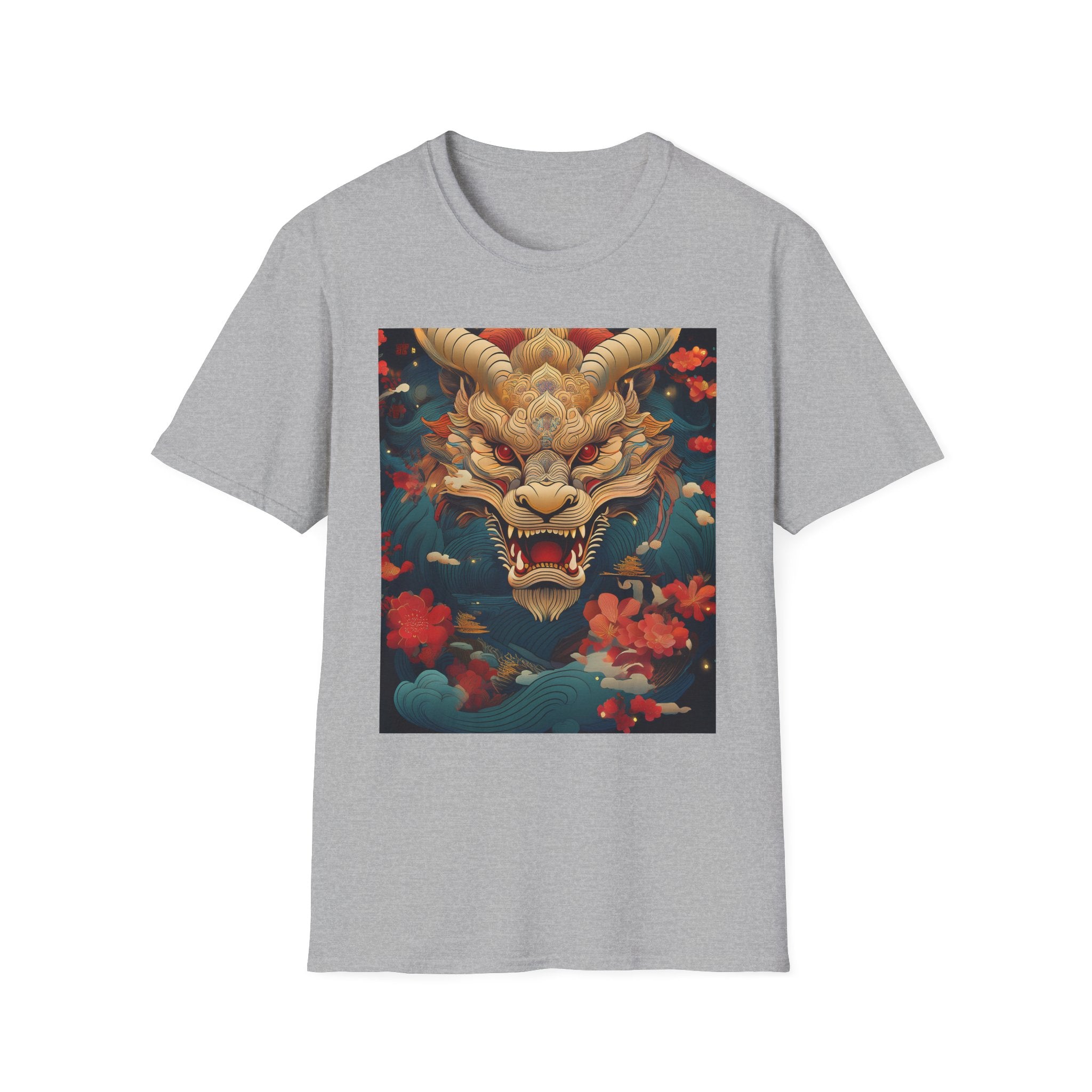 Dragon Mask T-Shirt — Asian Mythic Dragon Art Tee
