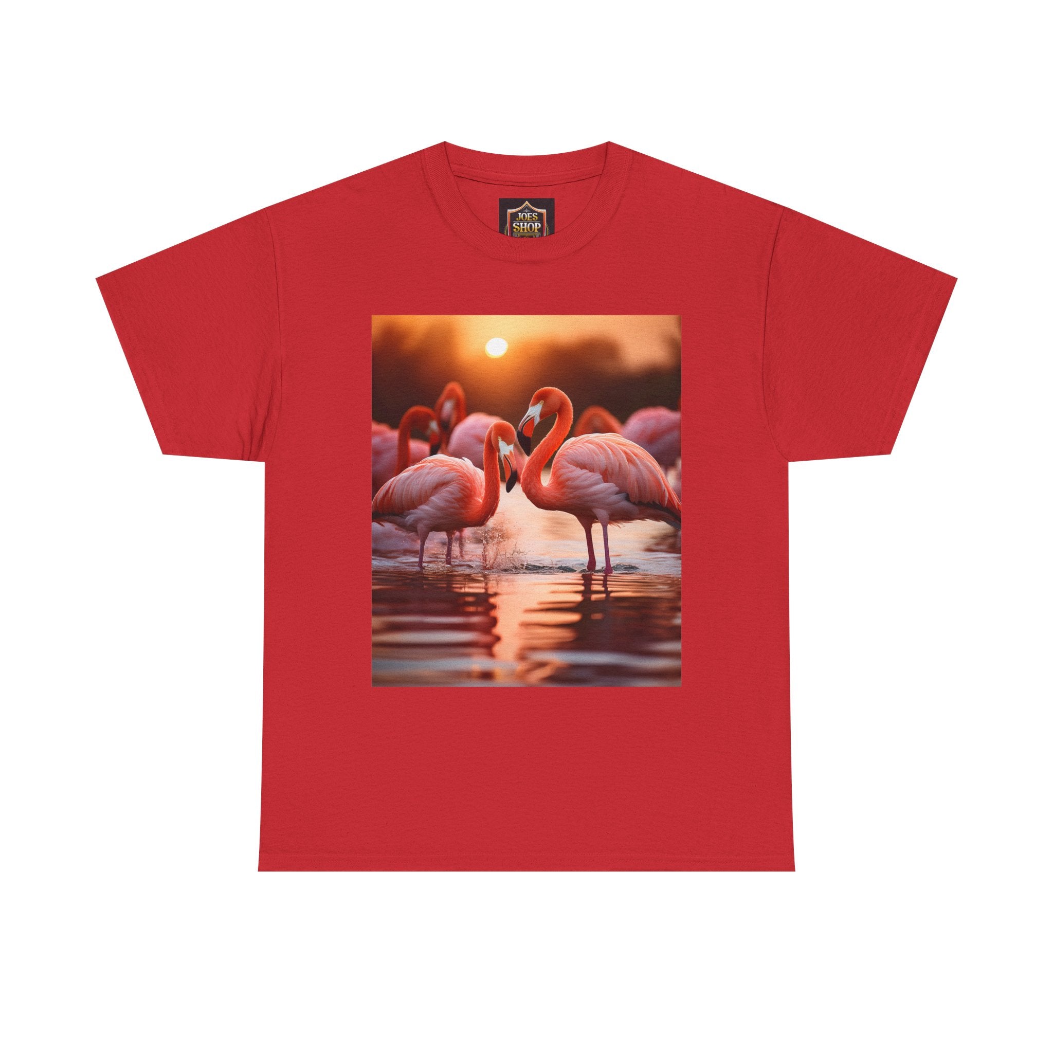 Flamingo Sunset T-Shirt — Tropical Flamingo Graphic Tee