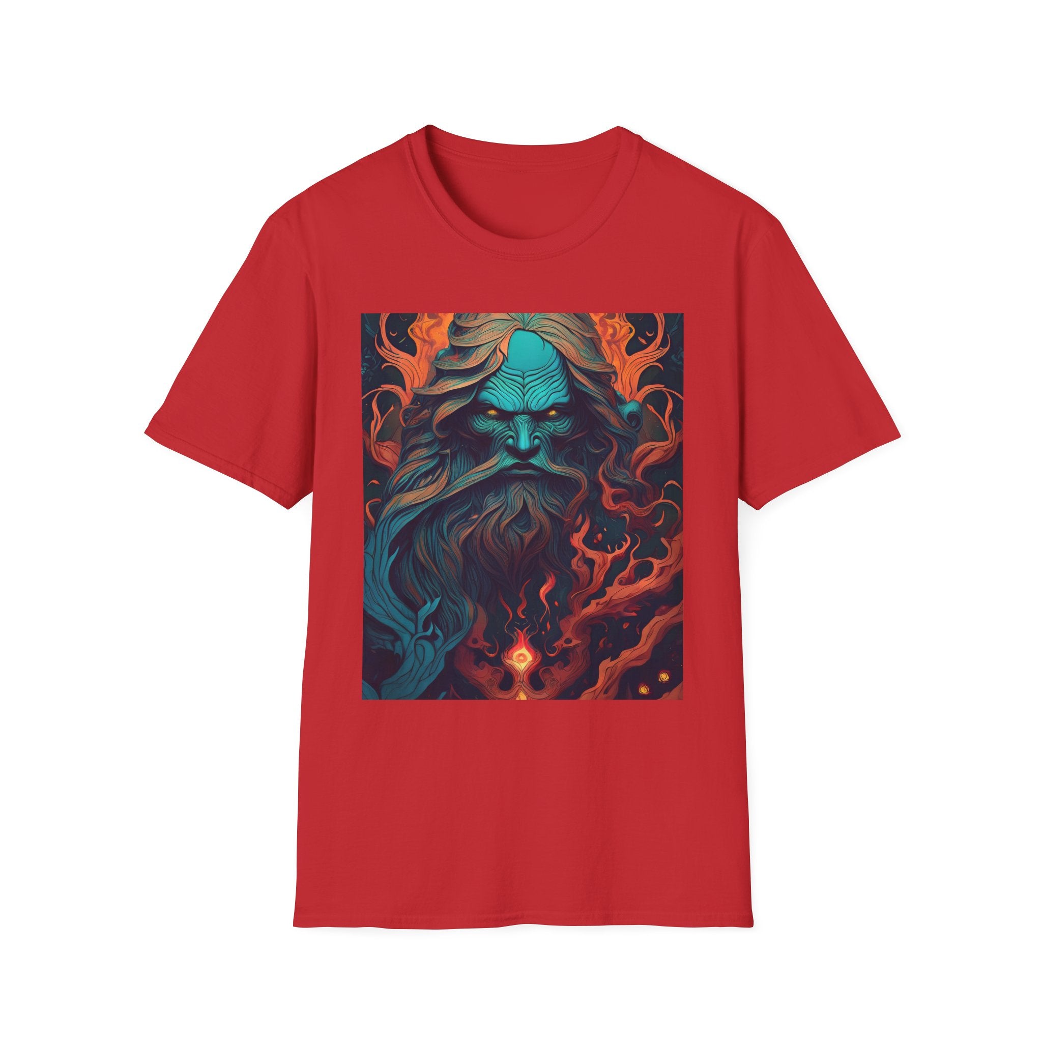 Mythic Sea God Graphic T-Shirt — Trident Poseidon Illustration
