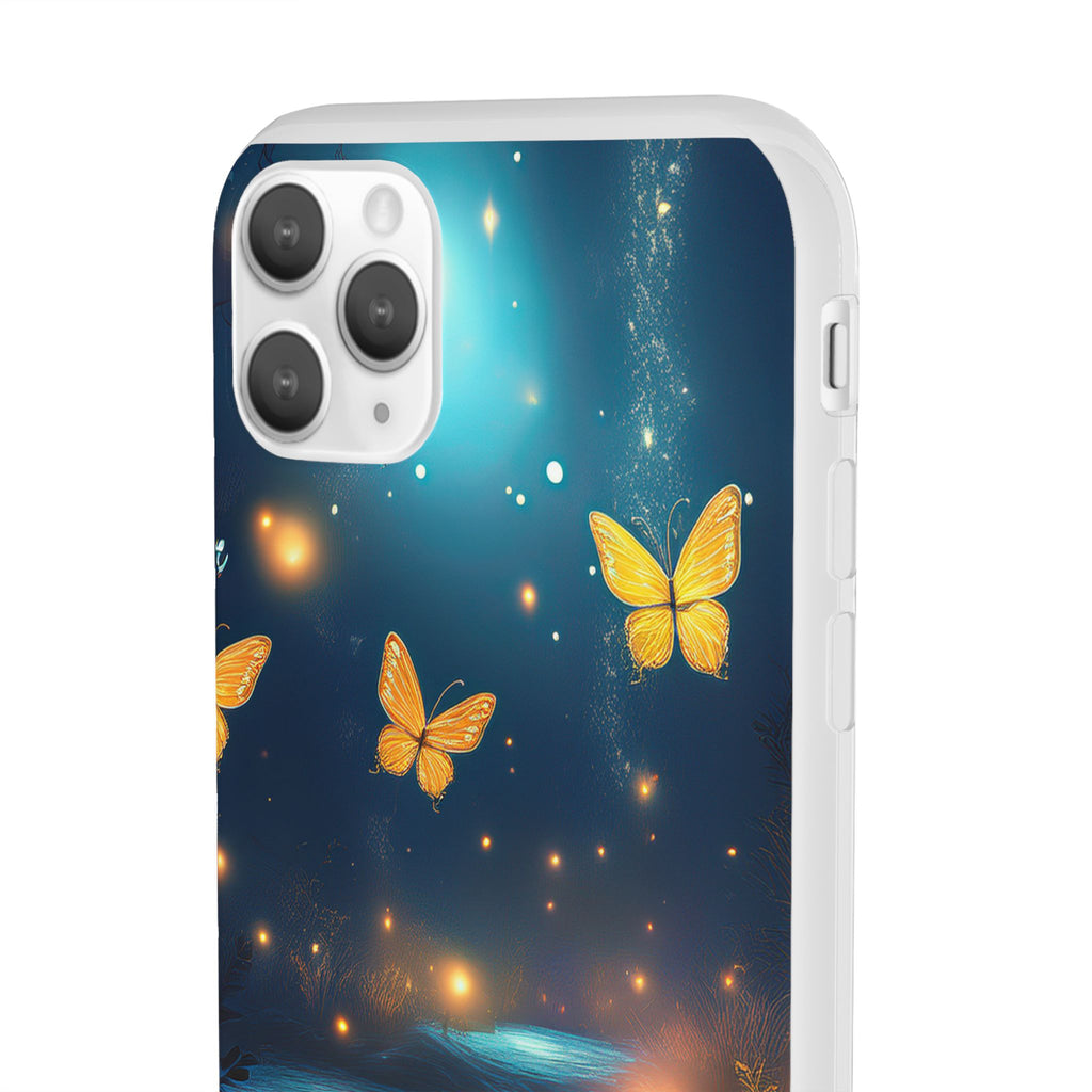 Butterfly Night Sky Phone Case – Glowing Firefly Fantasy for iPhone