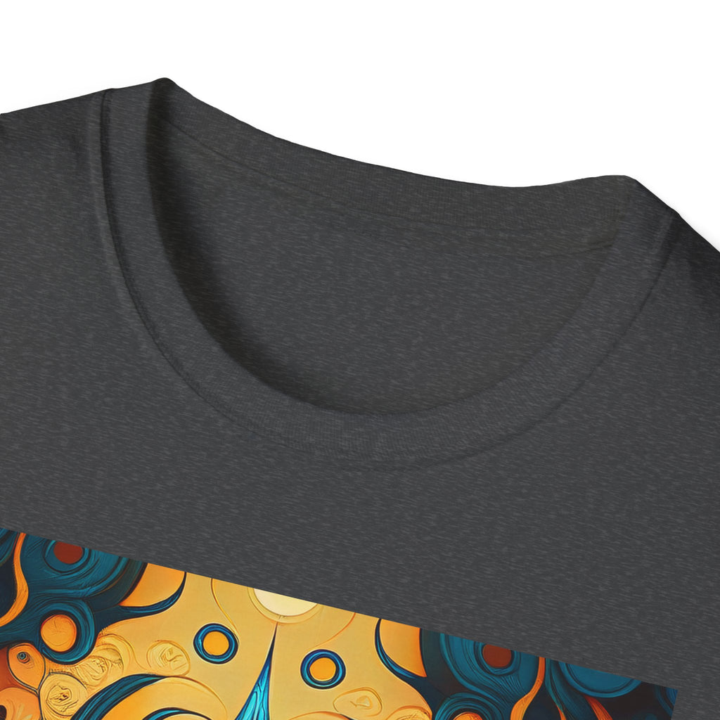 Psychedelic Abstract Mask T-Shirt — Vibrant Tribal Floral Art Tee