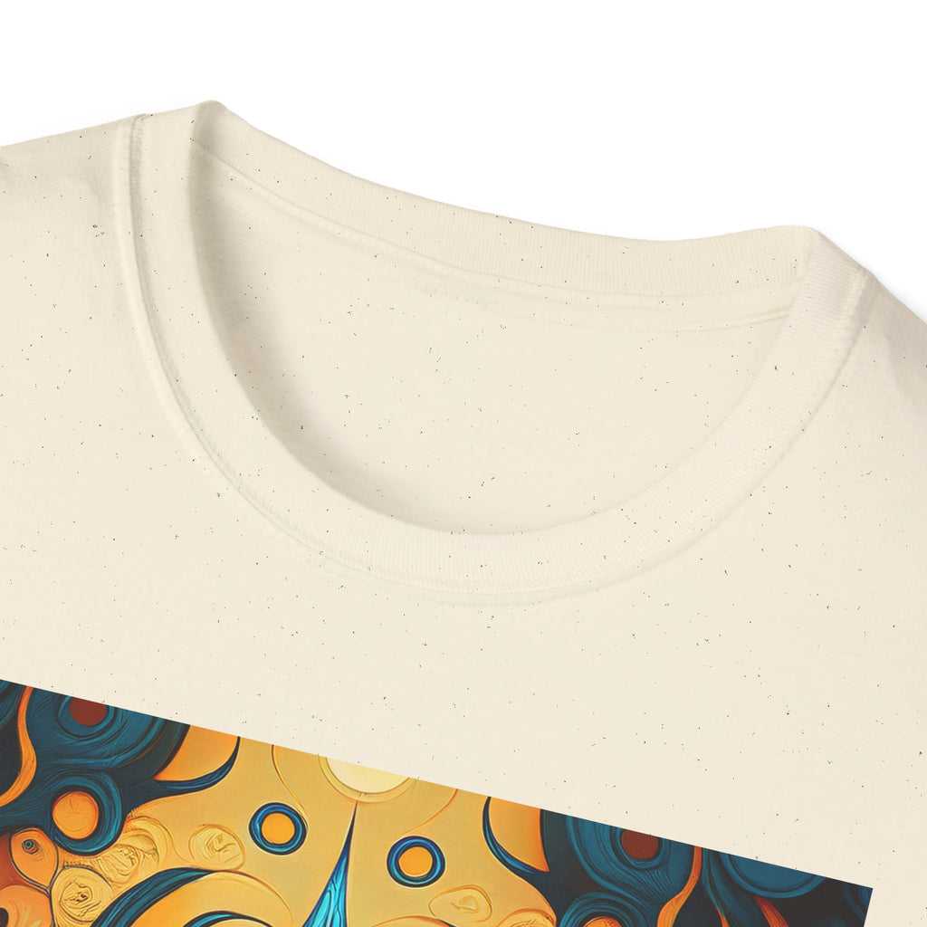 Psychedelic Abstract Mask T-Shirt — Vibrant Tribal Floral Art Tee