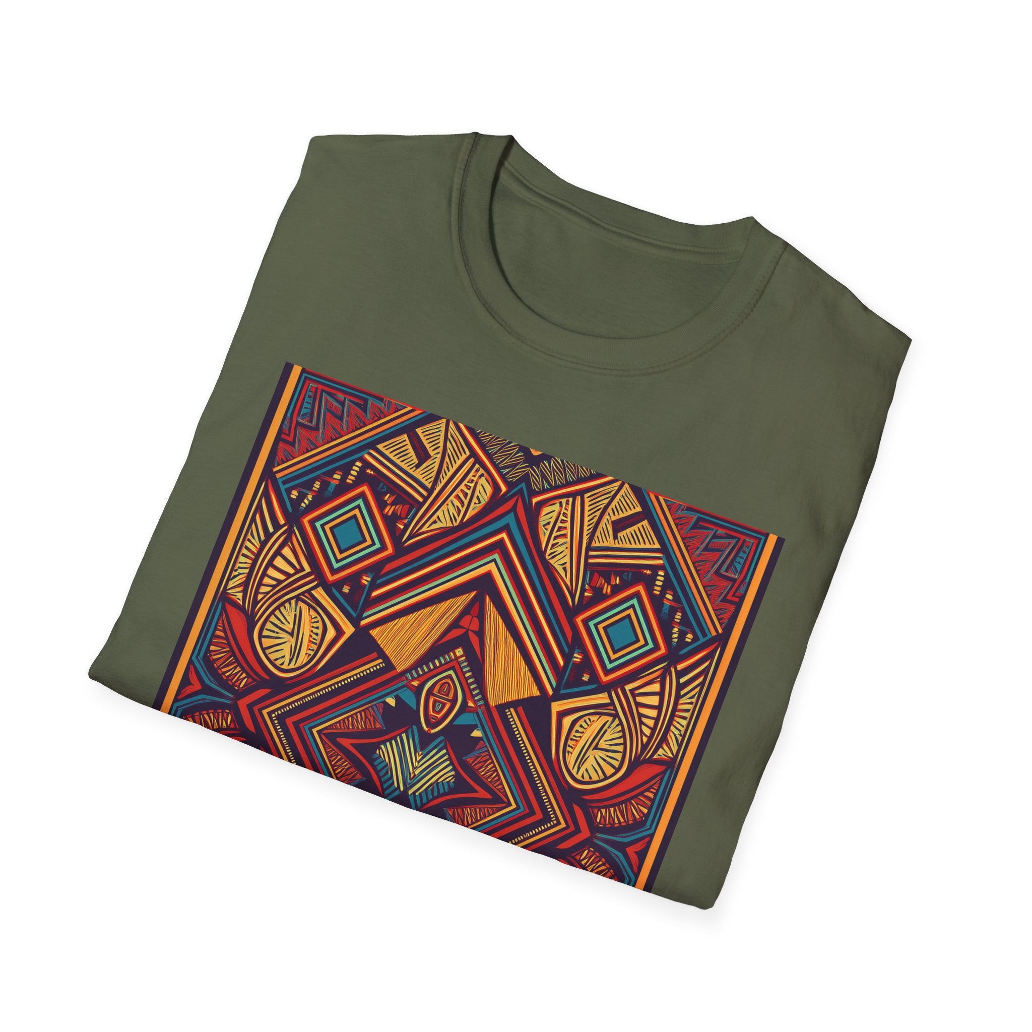 Geometric Tribal Pattern T-Shirt — Boho Vintage Aztec Graphic Tee