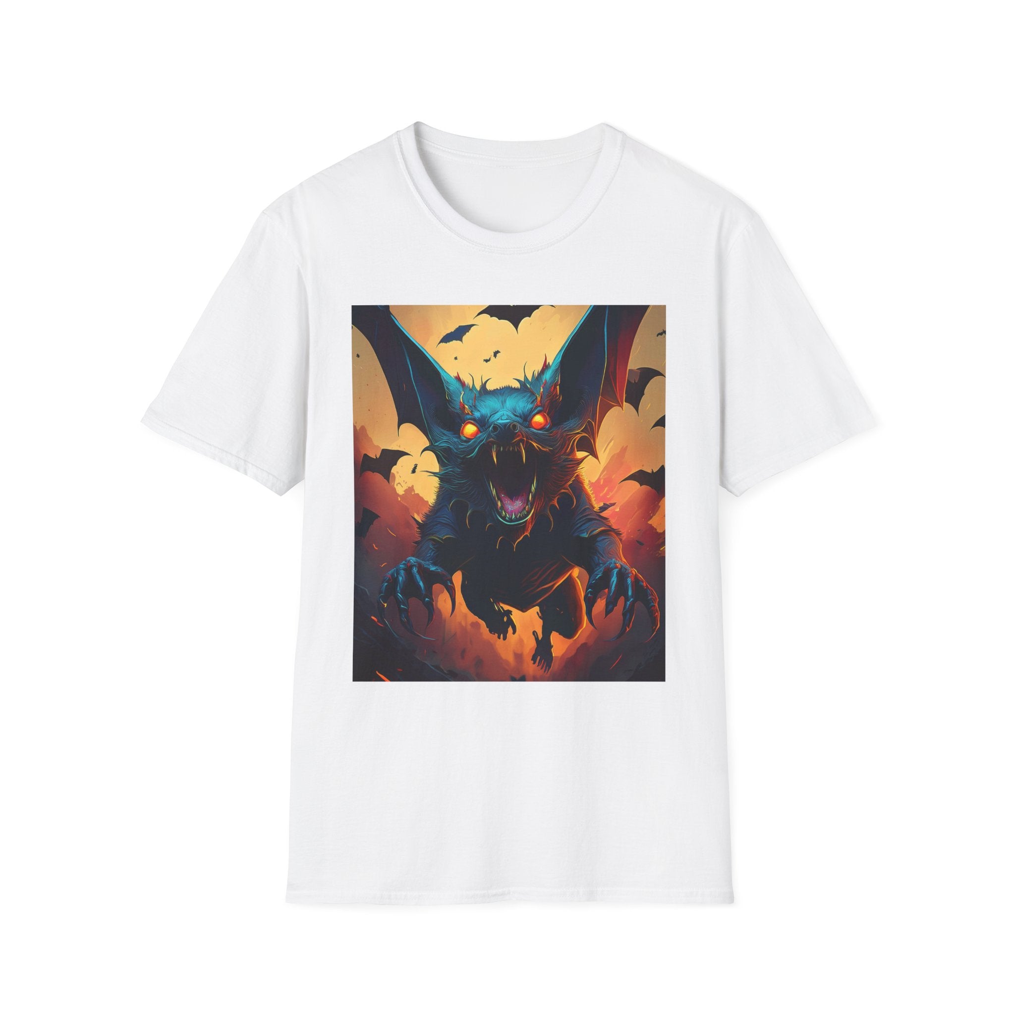 Halloween Bat Nightmare T-Shirt — Fiery Demon Bat Graphic Tee