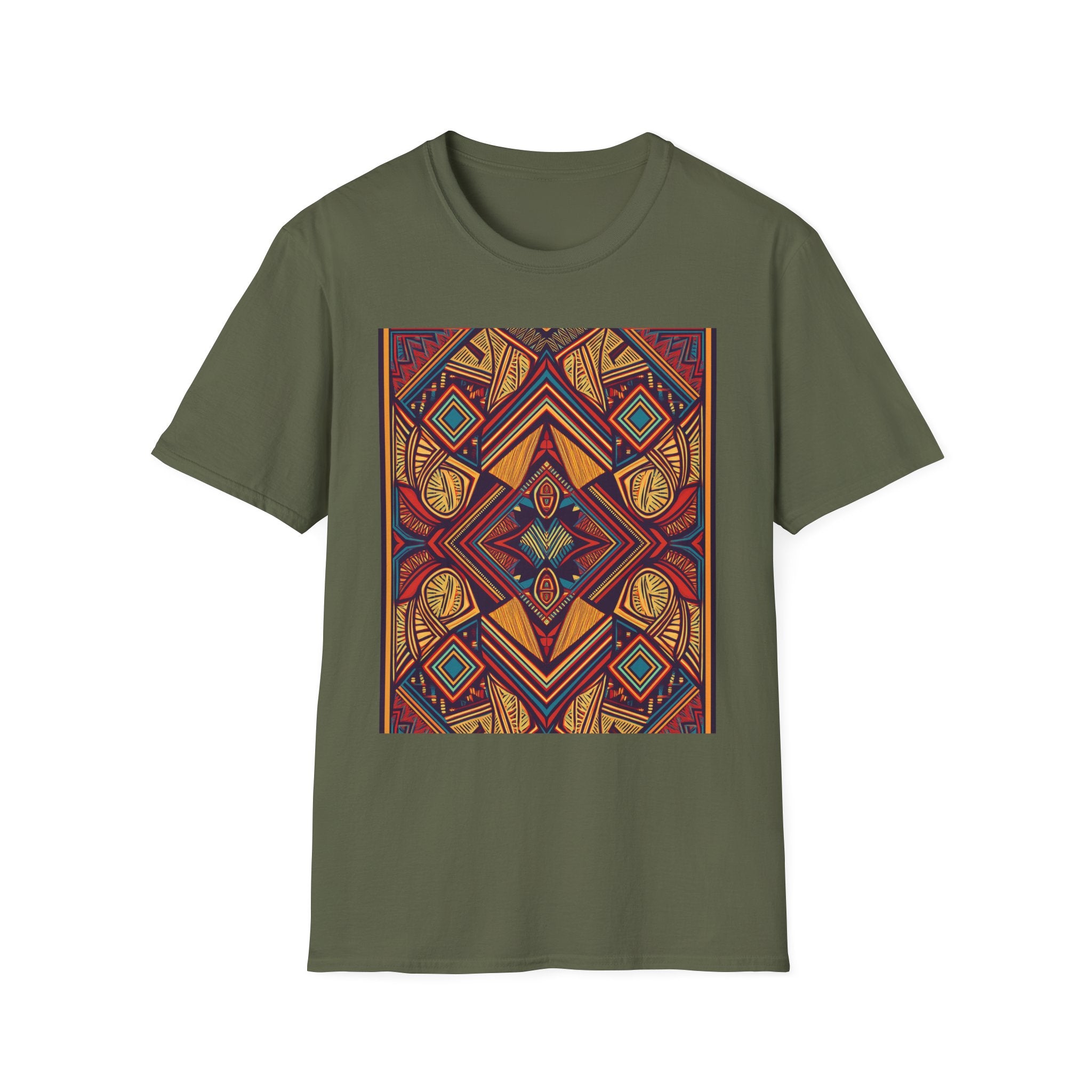 Geometric Tribal Pattern T-Shirt — Boho Vintage Aztec Graphic Tee