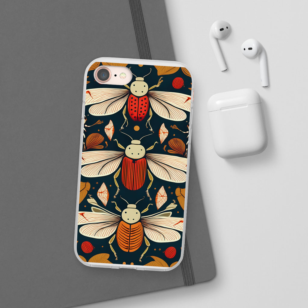 Bug Pattern Phone Case — Vintage Floral Firefly Design