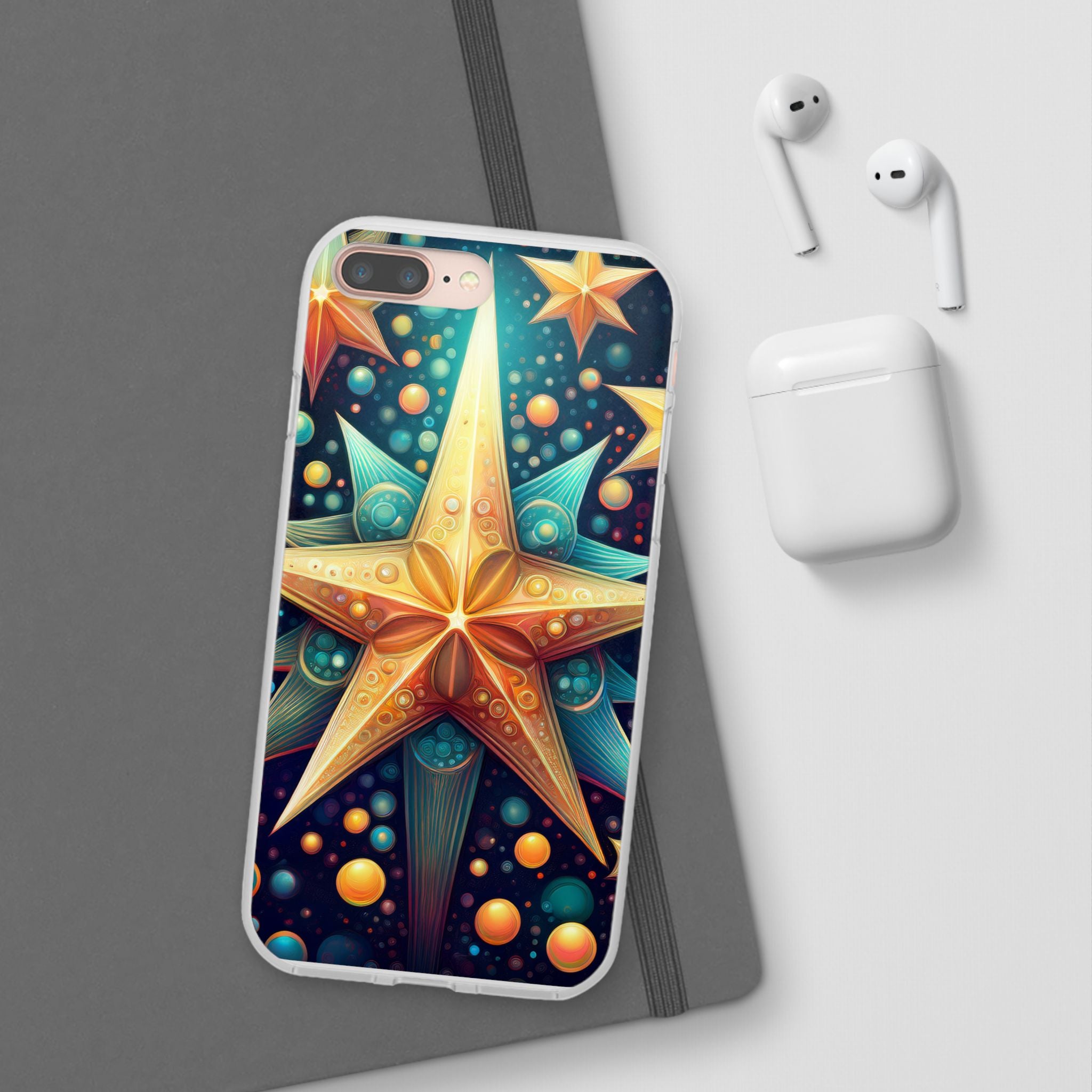 Starburst Galaxy Phone Case — Colorful Cosmic Star Design Flexible Case