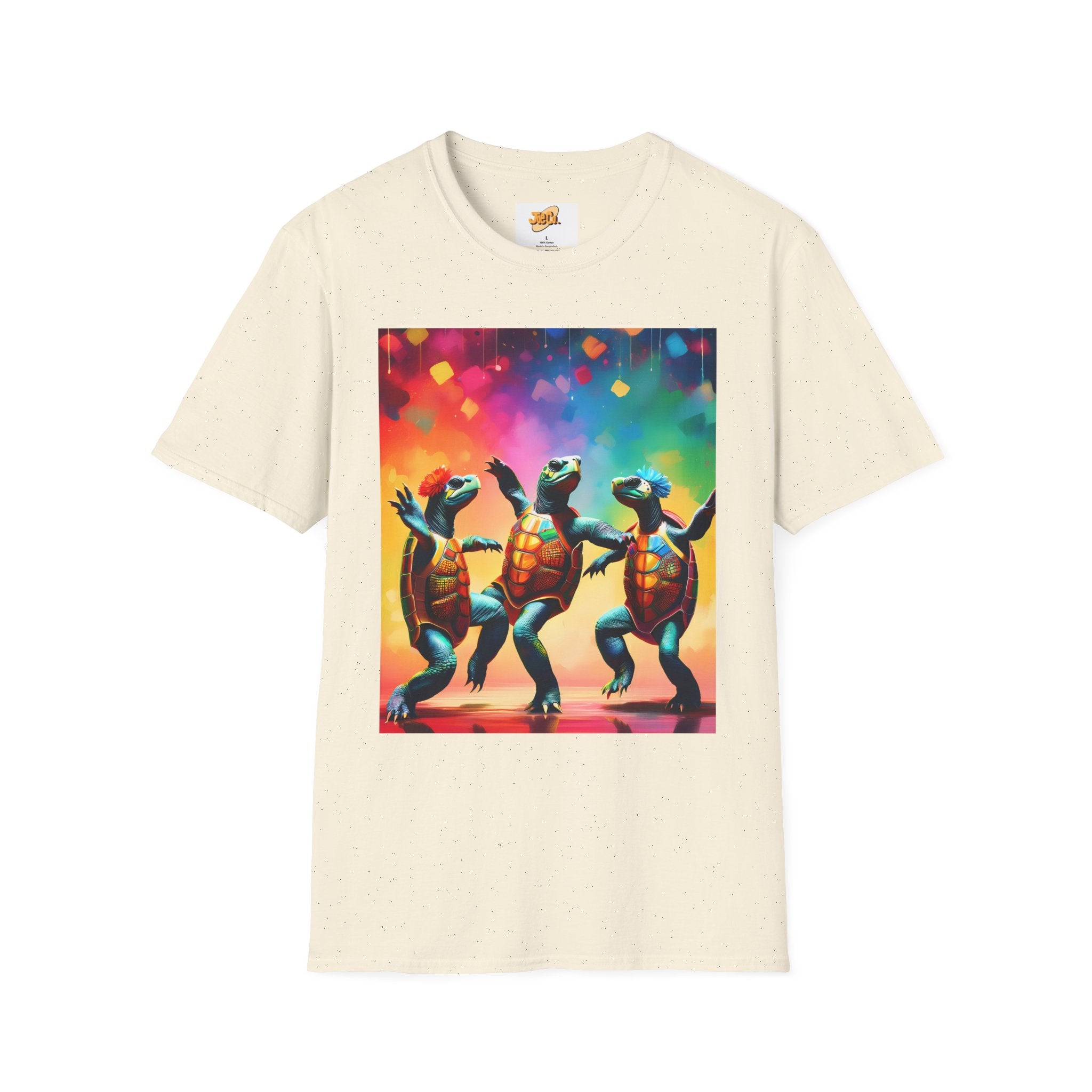 Dancing Turtles Graphic T-Shirt — Colorful Party Sea Turtle Tee