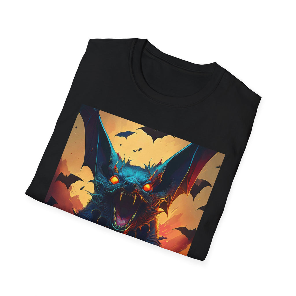 Halloween Bat Nightmare T-Shirt — Fiery Demon Bat Graphic Tee