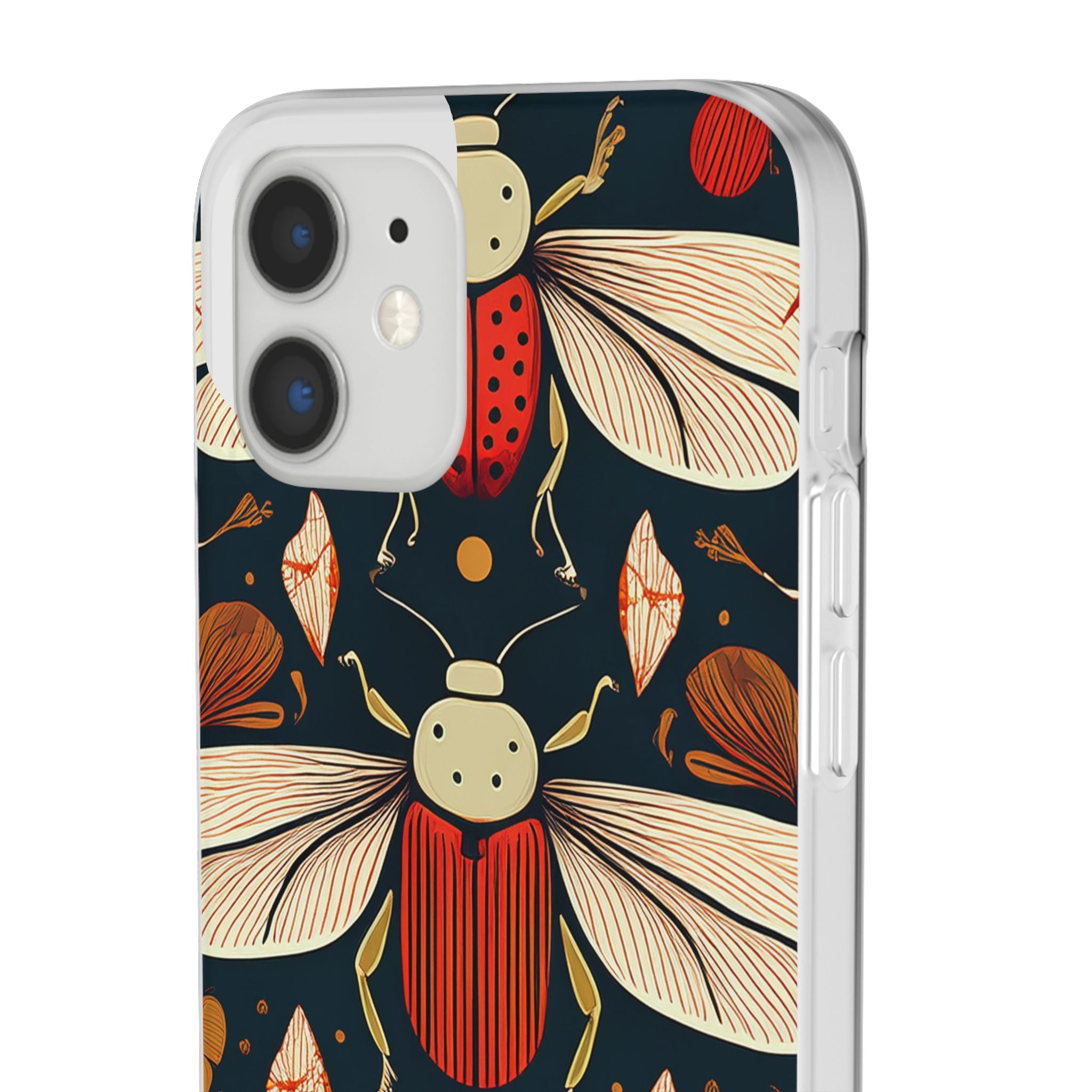 Bug Pattern Phone Case — Vintage Floral Firefly Design