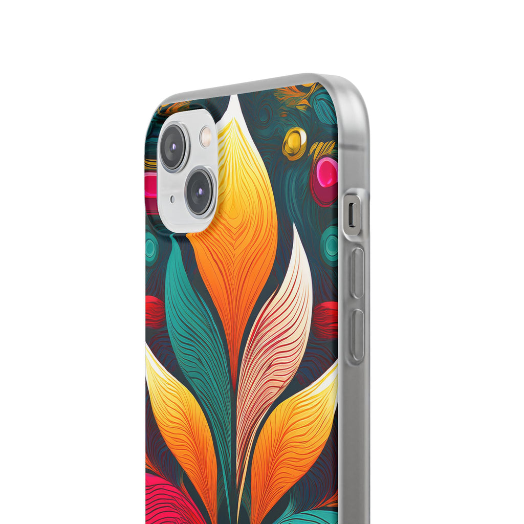 Floral Swirl Phone Case — Vibrant Boho Leaf Art Protective Cover