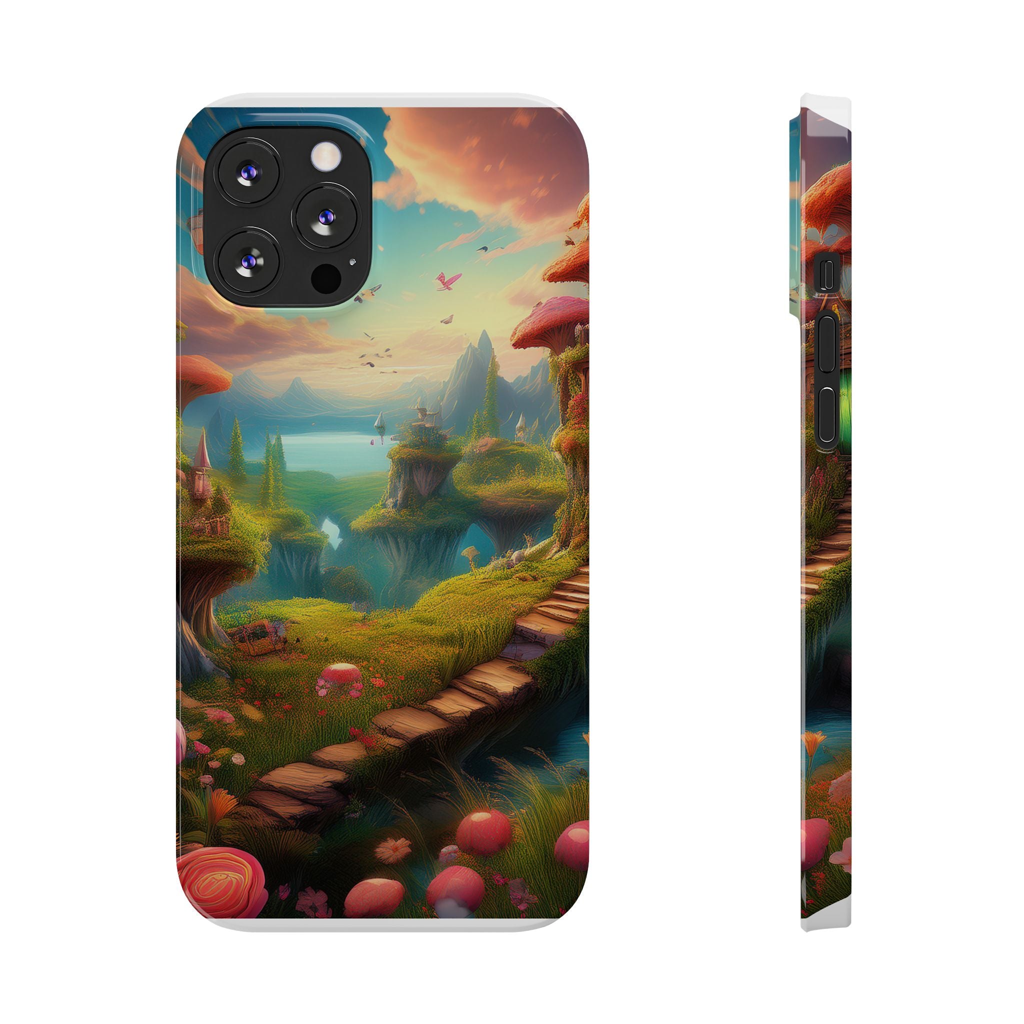 Fantasy Landscape Slim Phone Case — Enchanted Mushroom Path