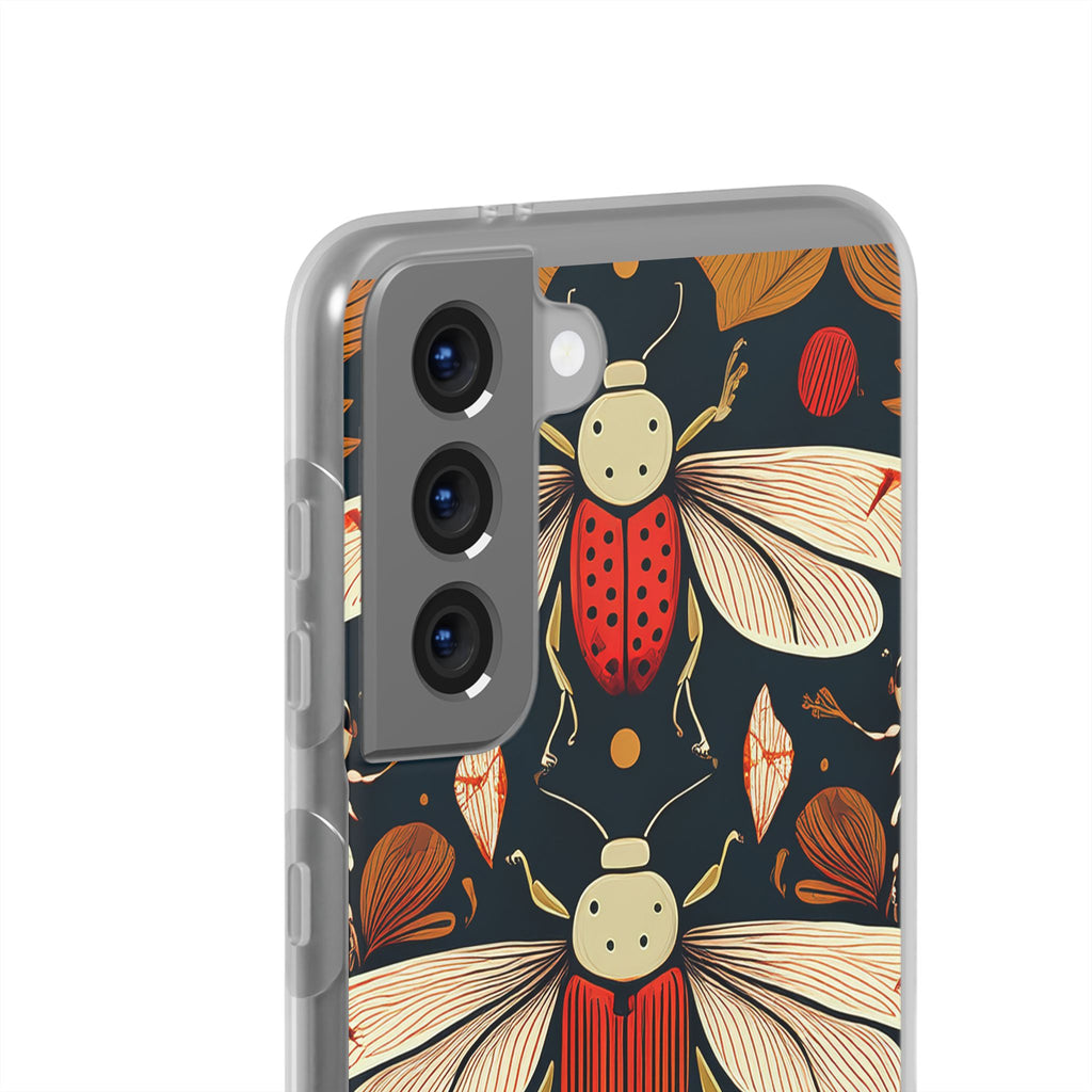 Bug Pattern Phone Case — Vintage Floral Firefly Design