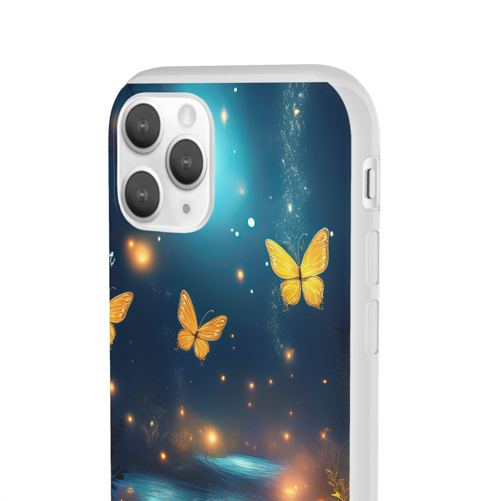 Butterfly Night Sky Phone Case – Glowing Firefly Fantasy for iPhone
