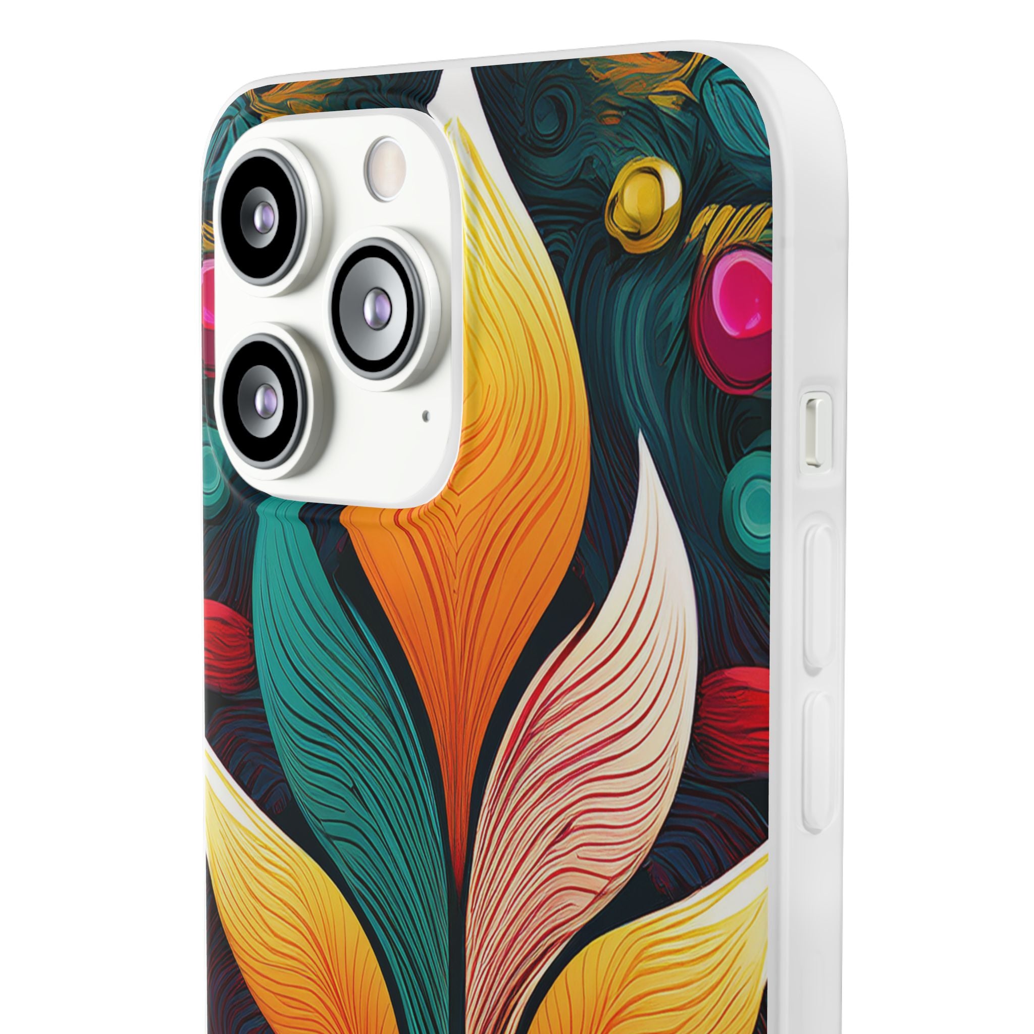 Floral Swirl Phone Case — Vibrant Boho Leaf Art Protective Cover