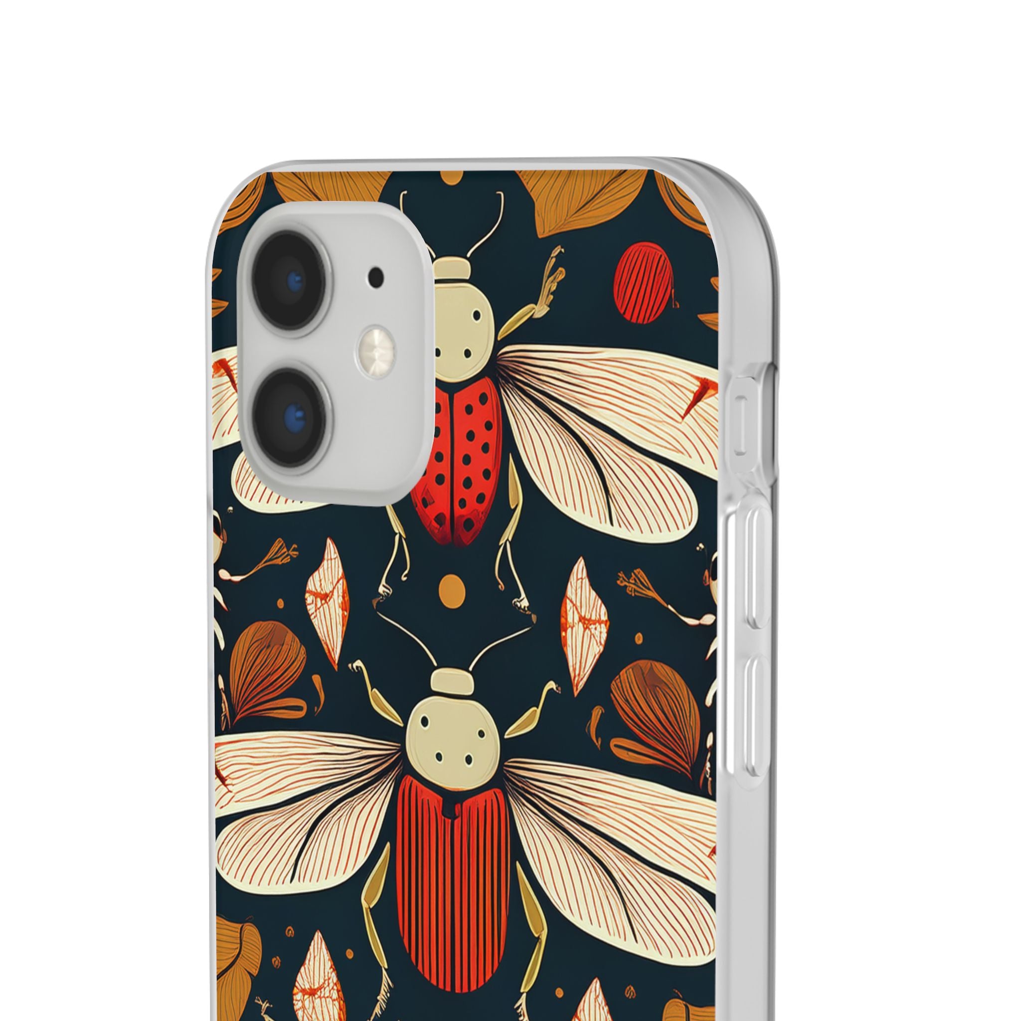 Bug Pattern Phone Case — Vintage Floral Firefly Design