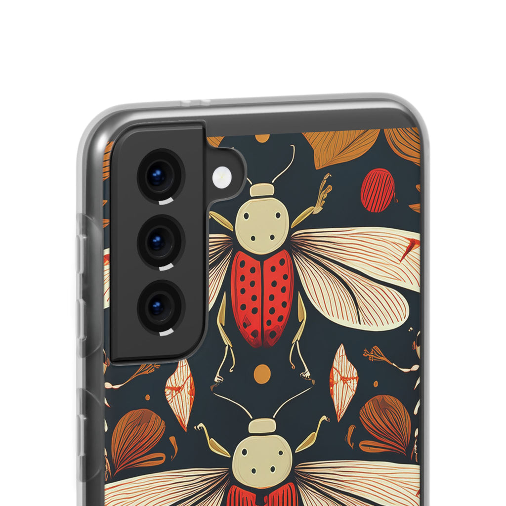 Bug Pattern Phone Case — Vintage Floral Firefly Design