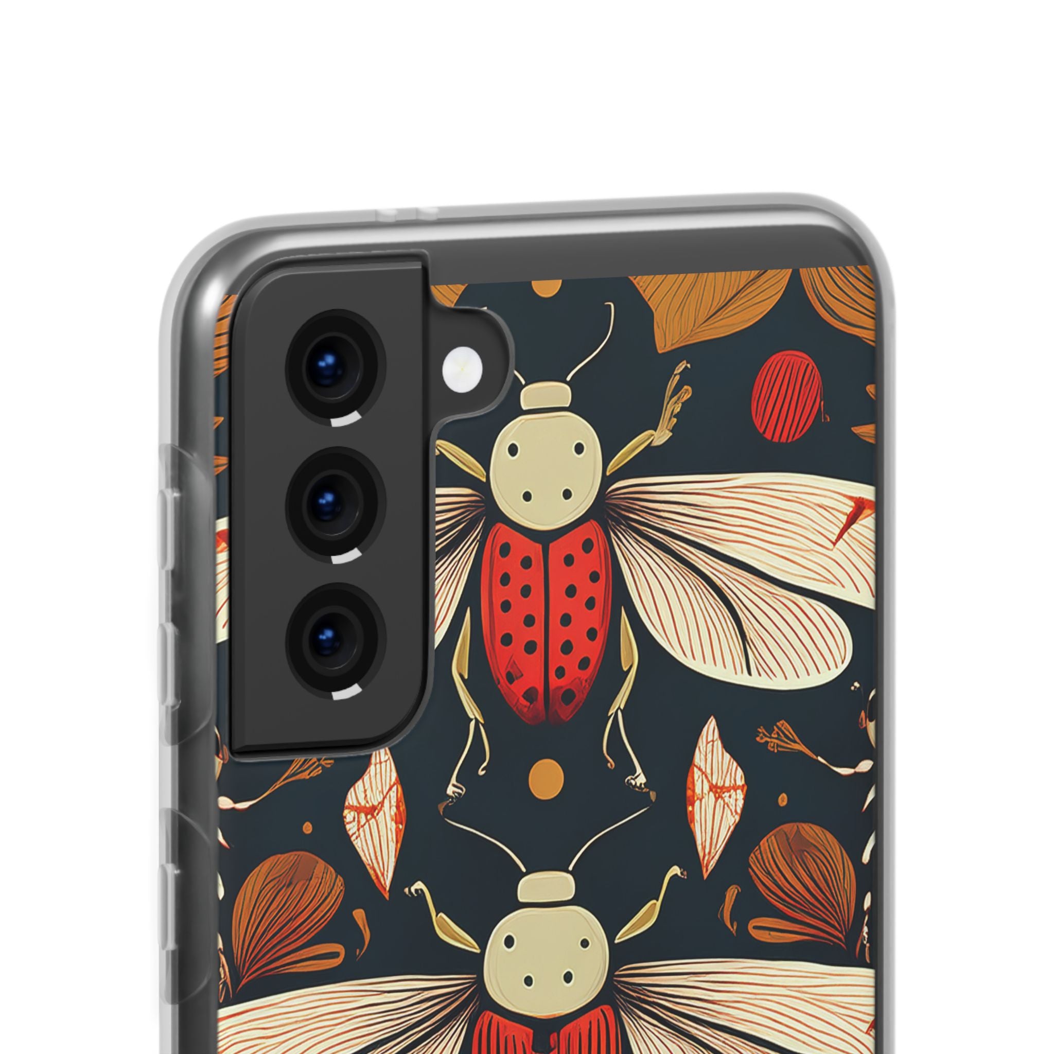 Bug Pattern Phone Case — Vintage Floral Firefly Design