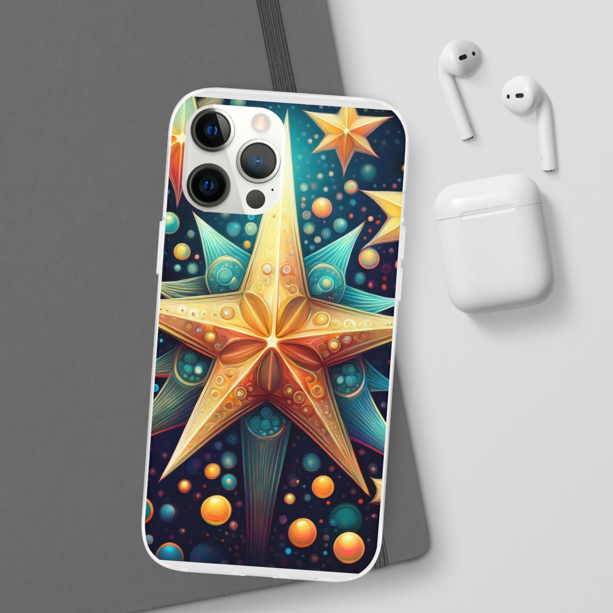 Starburst Galaxy Phone Case — Colorful Cosmic Star Design Flexible Case
