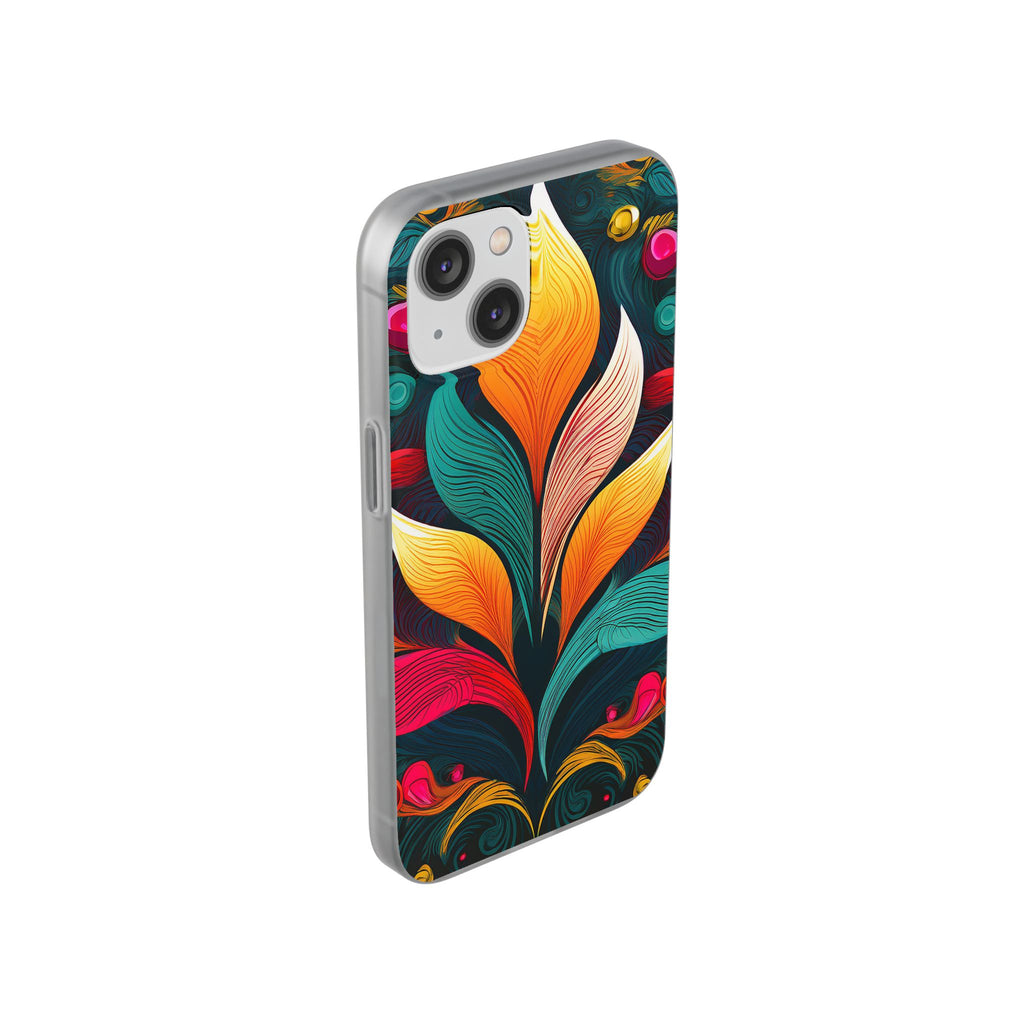 Floral Swirl Phone Case — Vibrant Boho Leaf Art Protective Cover