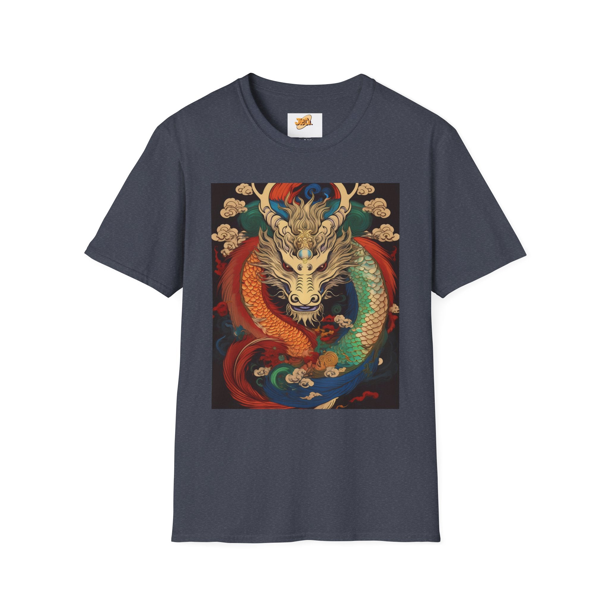 Dragon Koi Fusion T-Shirt — Vibrant Asian Mythical Dragon & Koi Art Tee